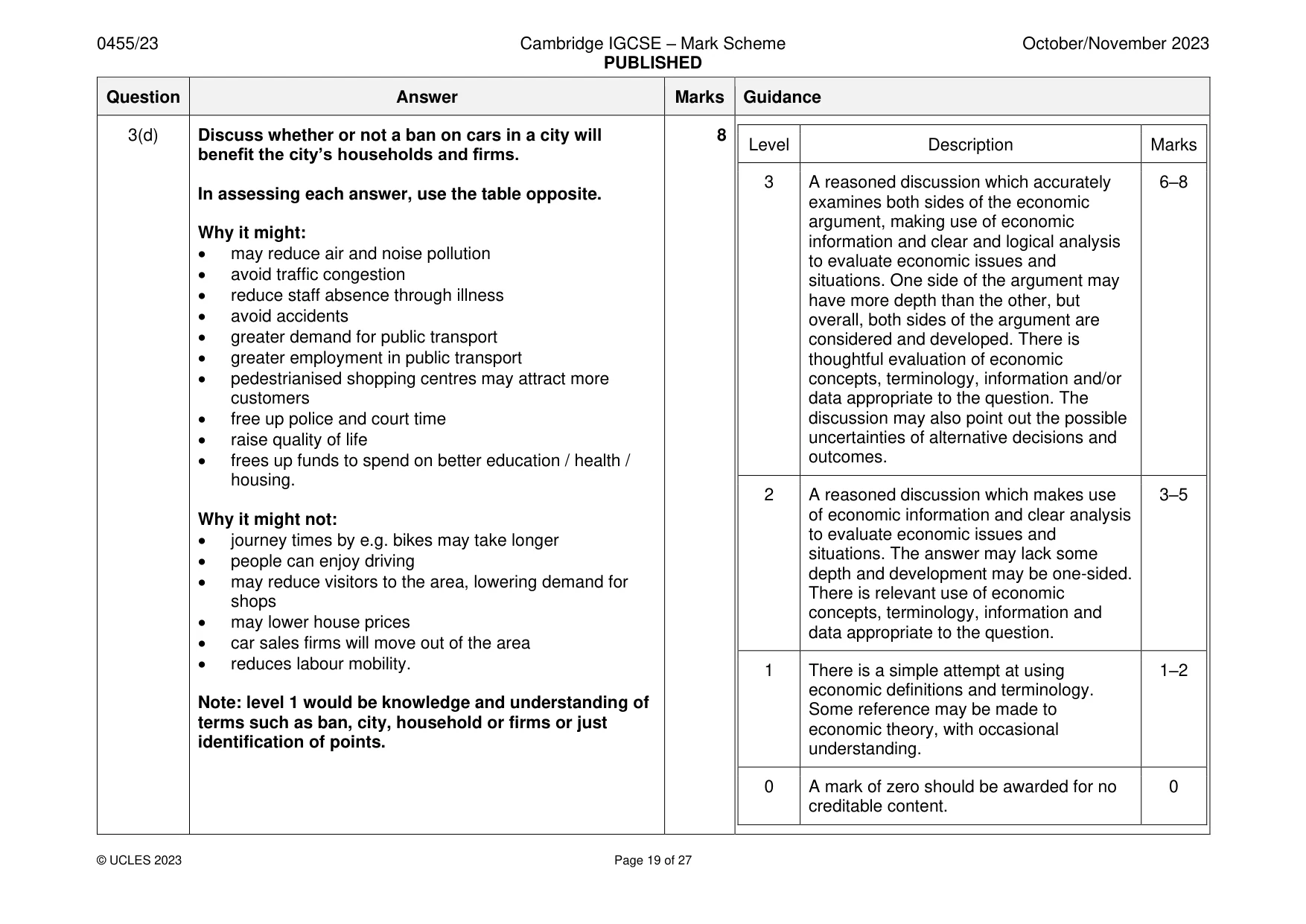 Mark scheme, page 19 of 27