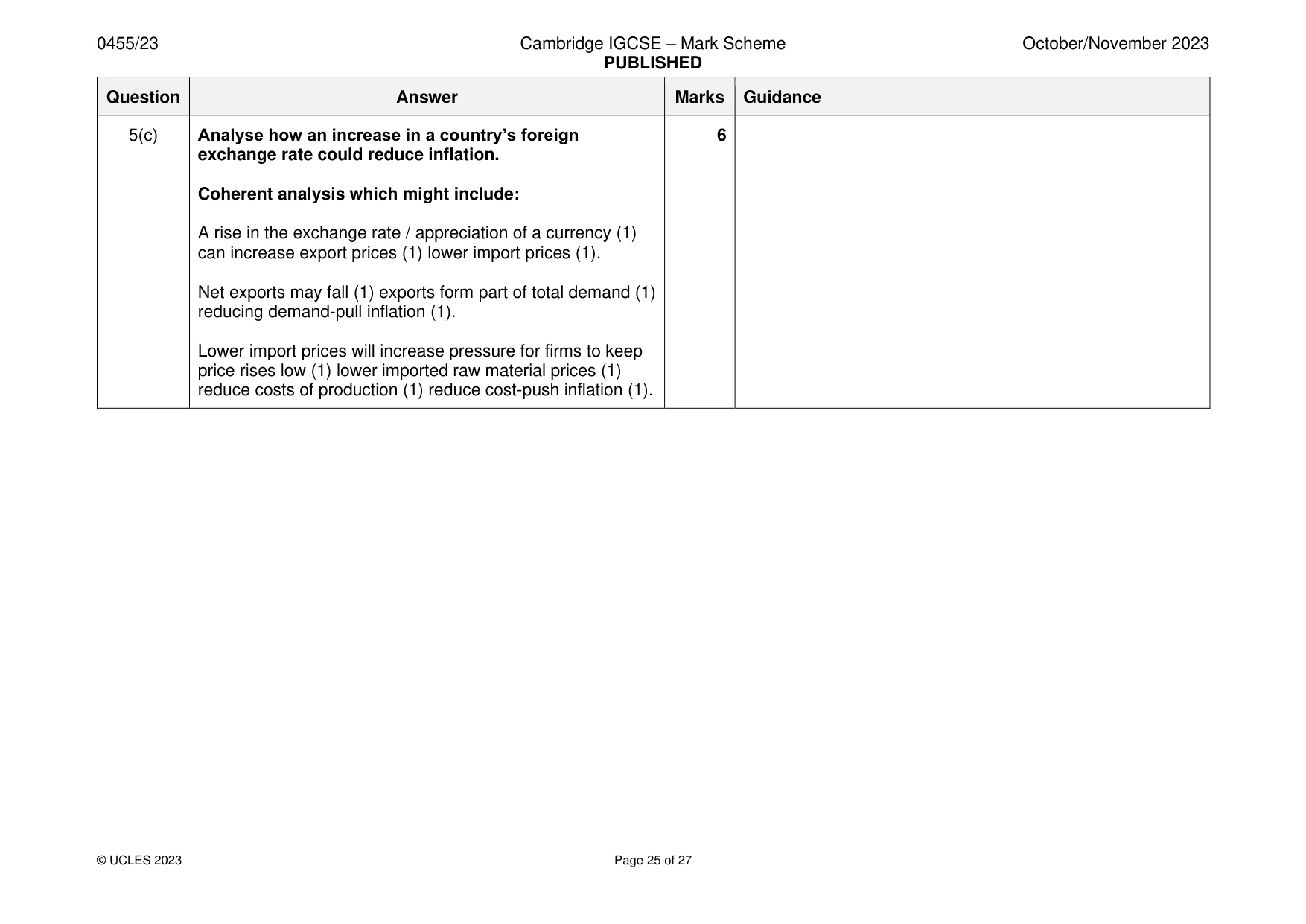 Mark scheme, page 25 of 27