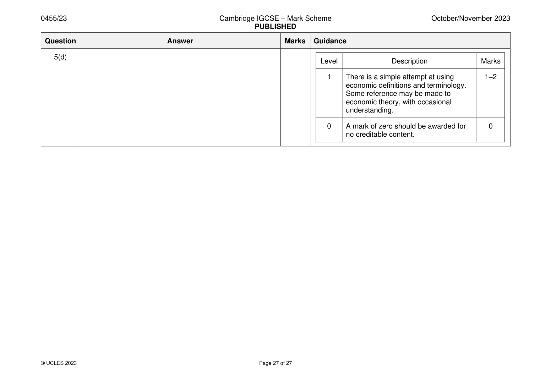 Mark scheme, page 27 of 27
