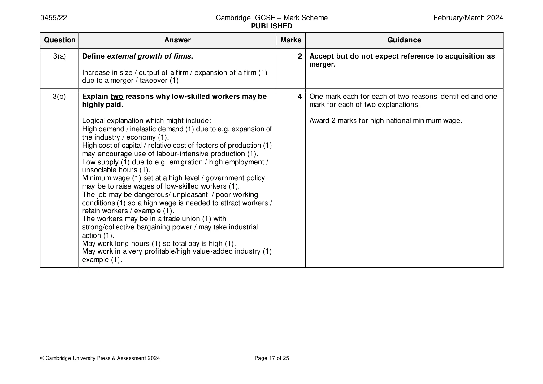 Mark scheme, page 17 of 25