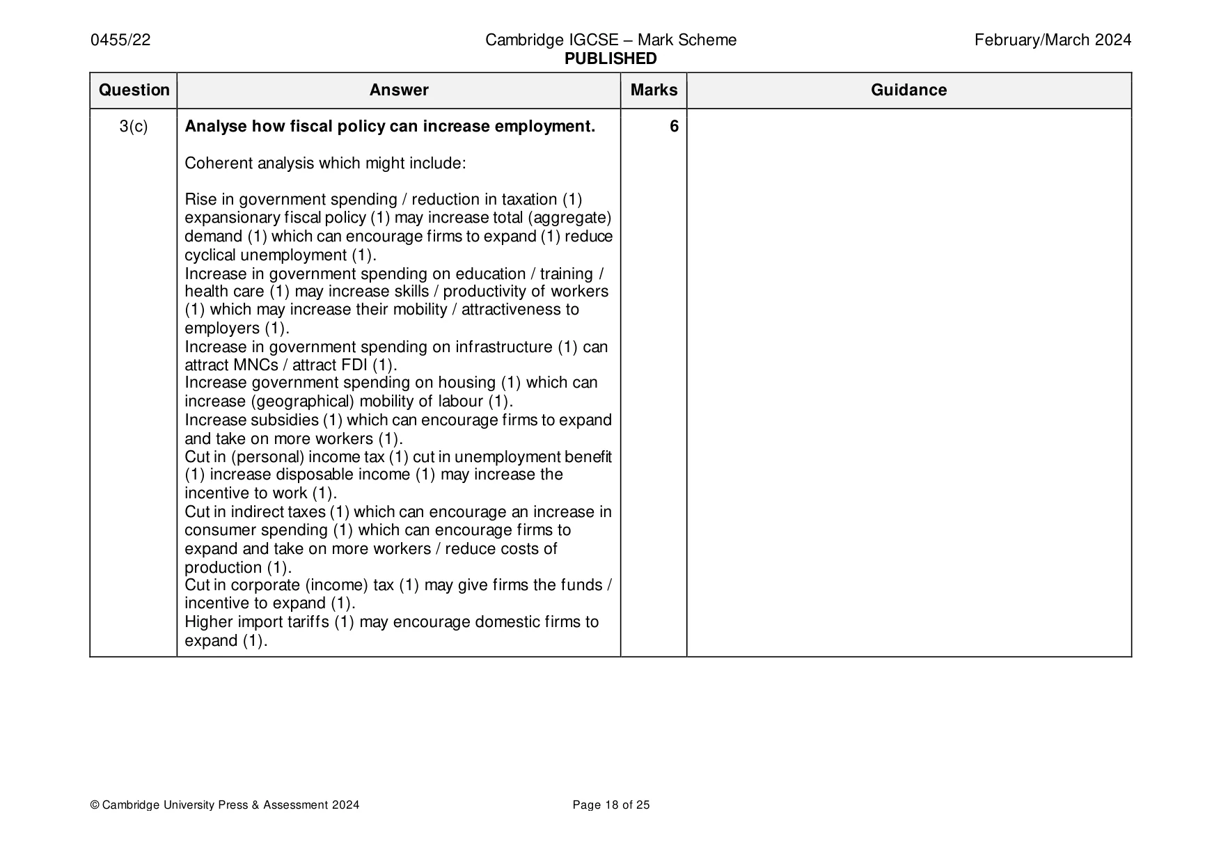 Mark scheme, page 18 of 25