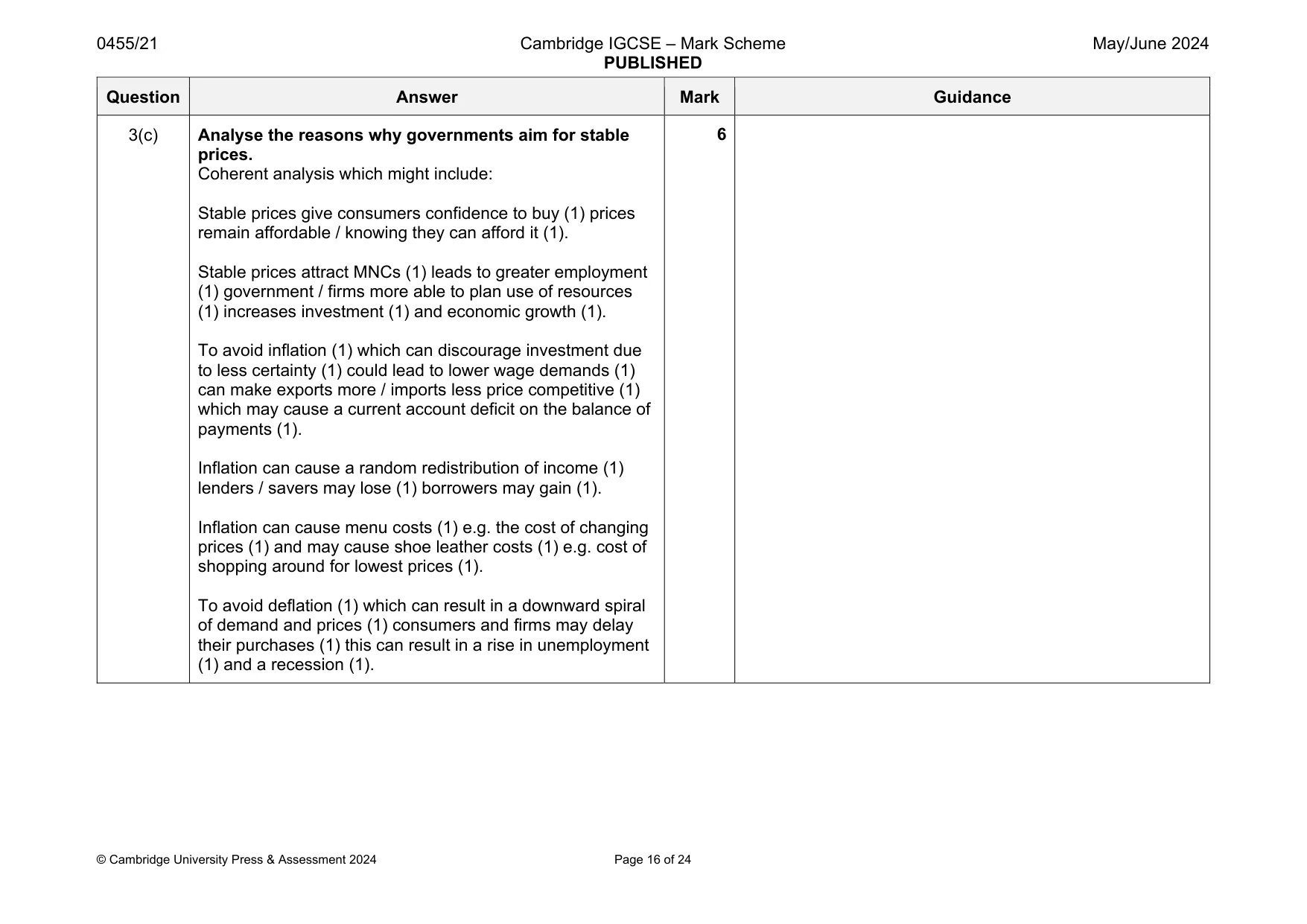 Mark scheme, page 16 of 24
