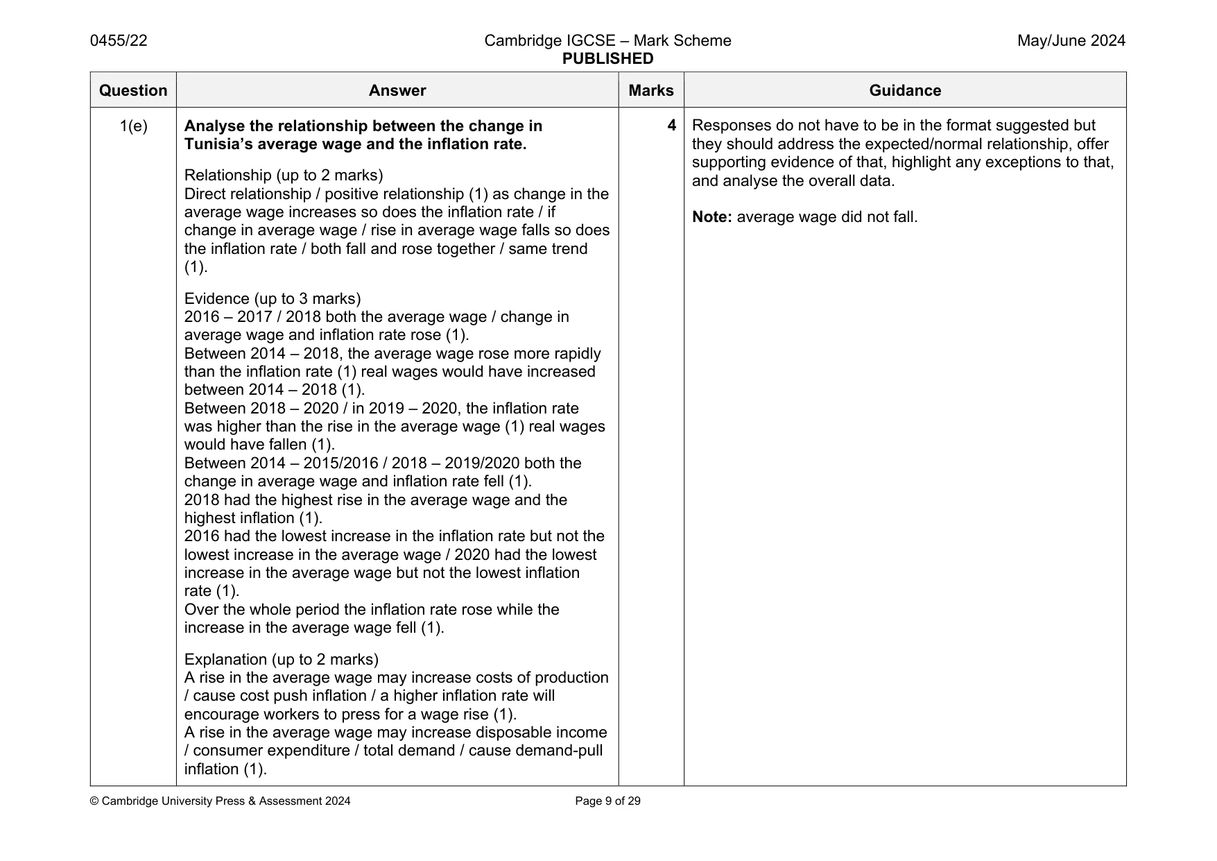 Mark scheme, page 9 of 29