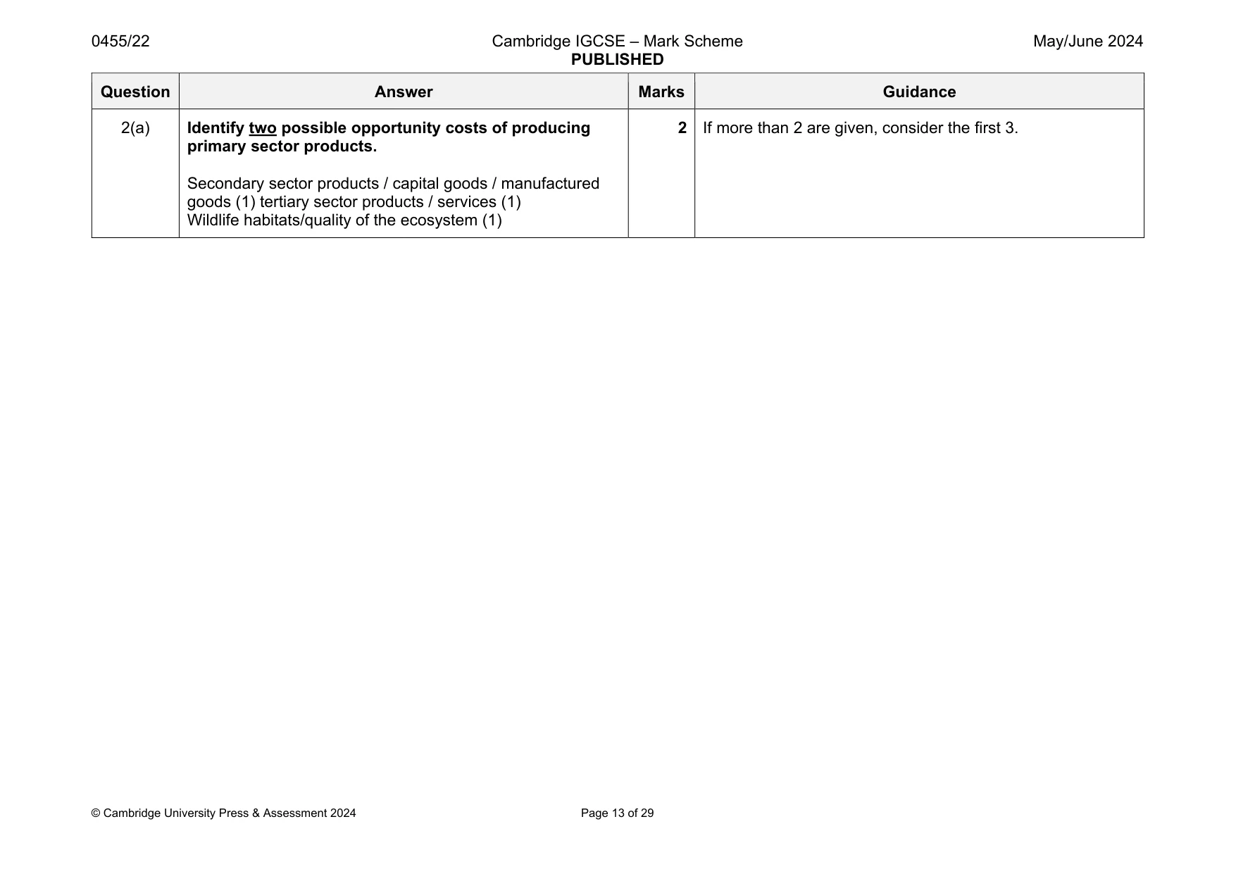 Mark scheme, page 13 of 29