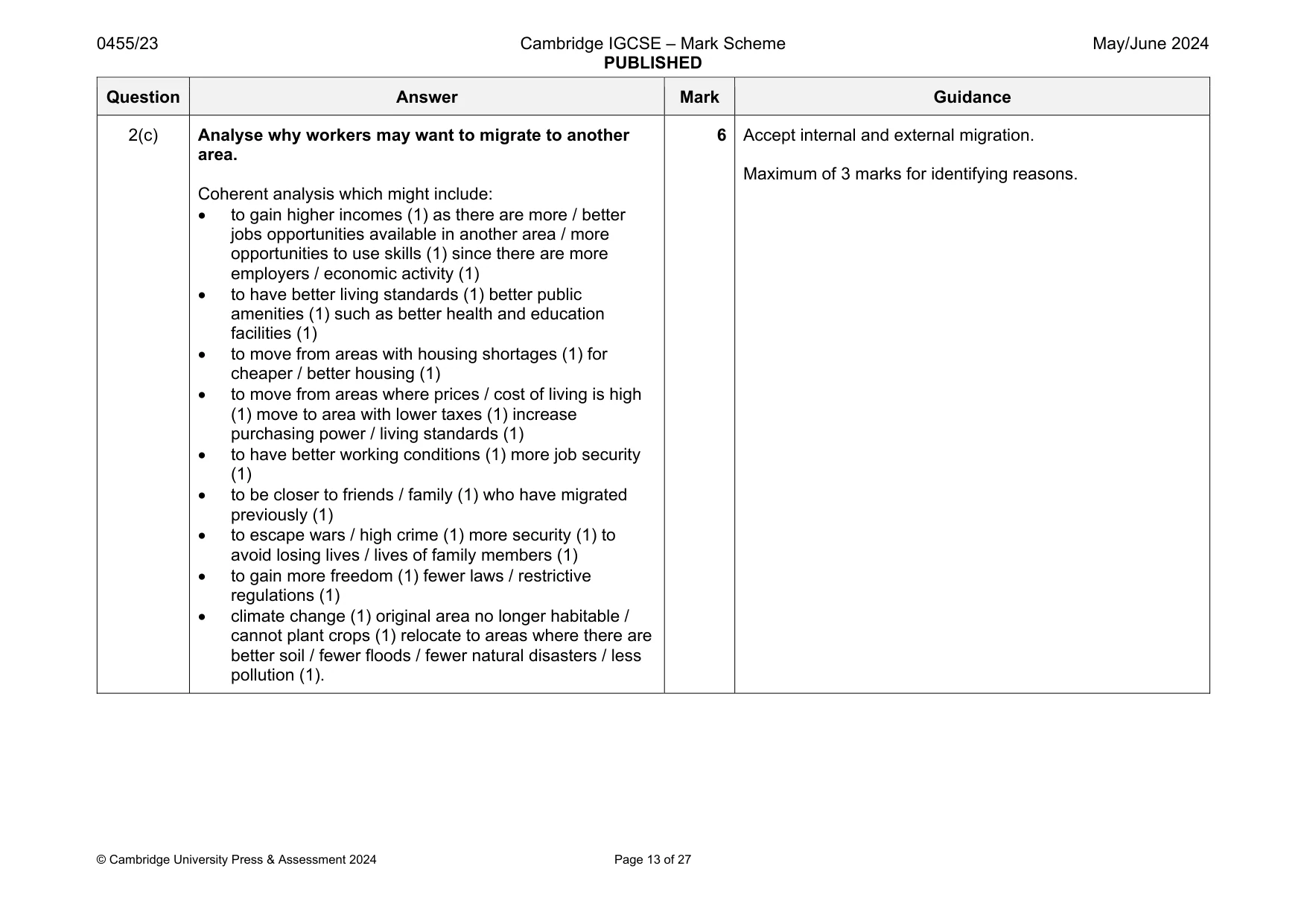 Mark scheme, page 13 of 27