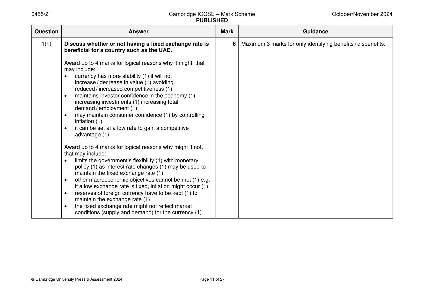 Mark scheme, page 11 of 27