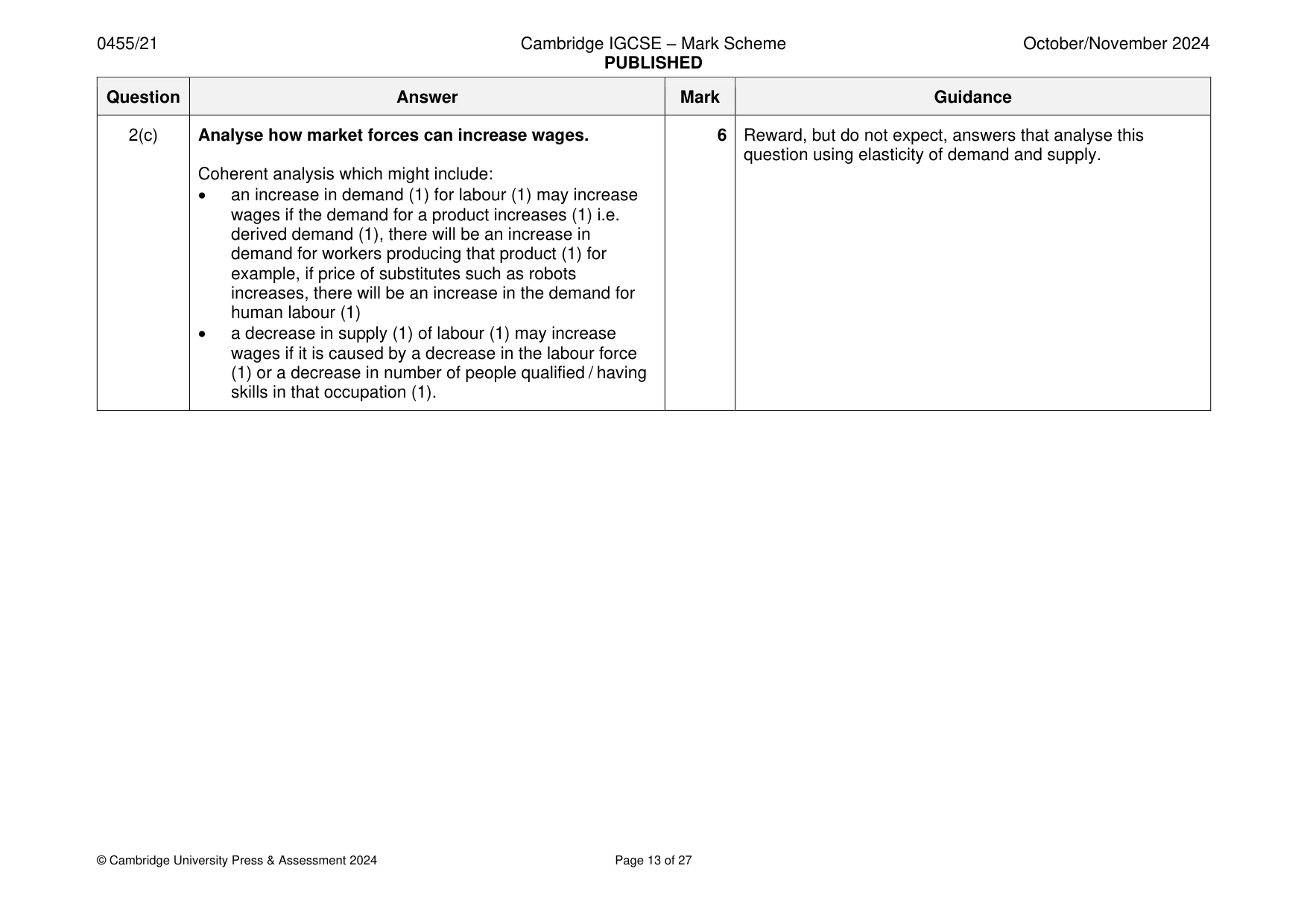 Mark scheme, page 13 of 27