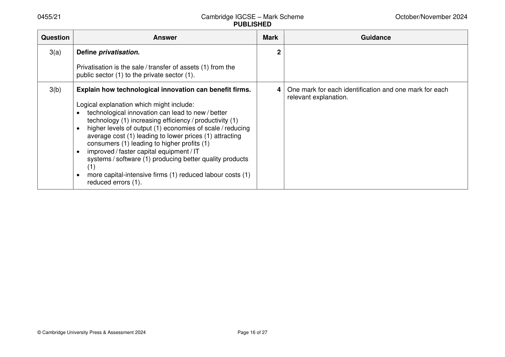 Mark scheme, page 16 of 27