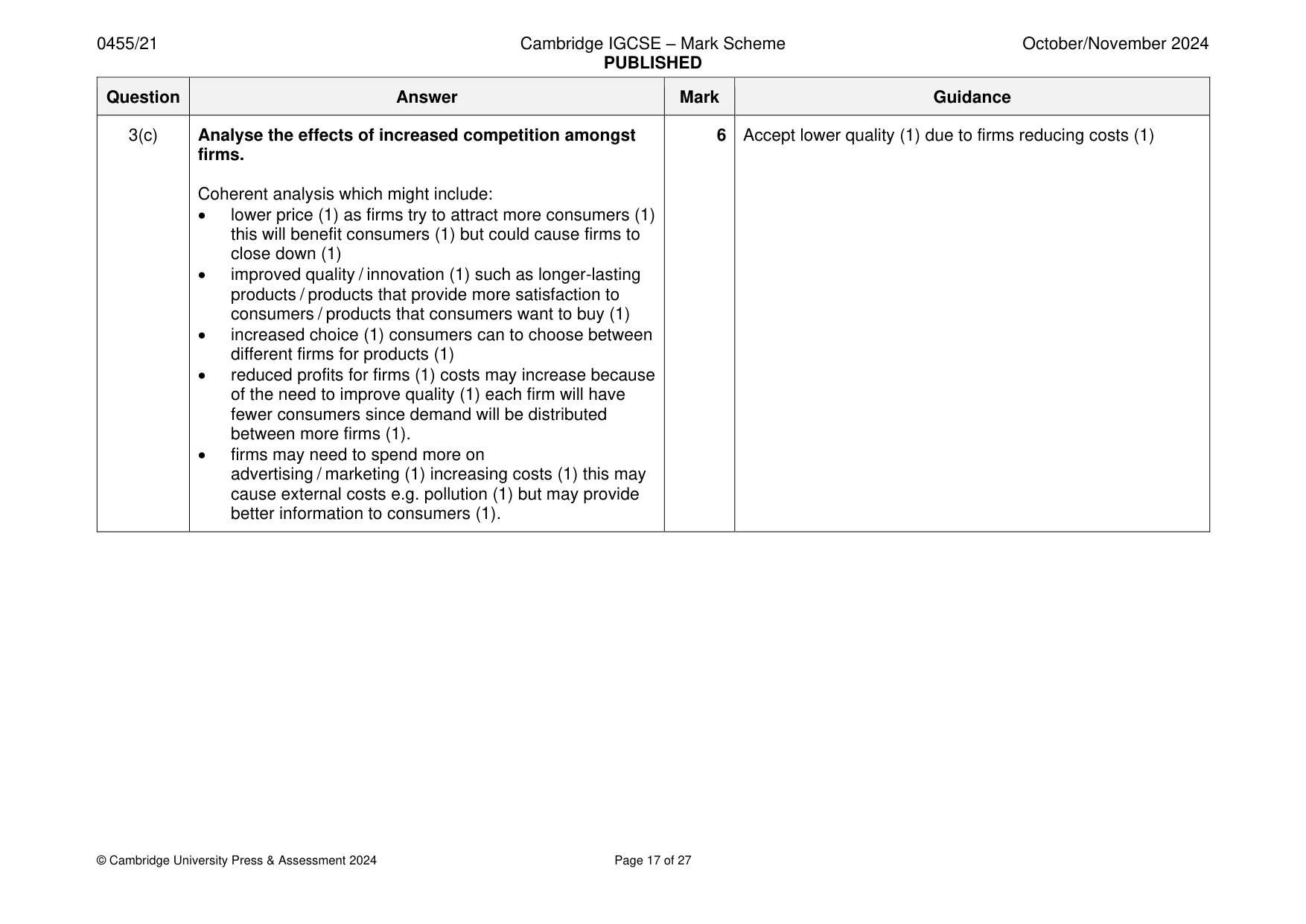 Mark scheme, page 17 of 27