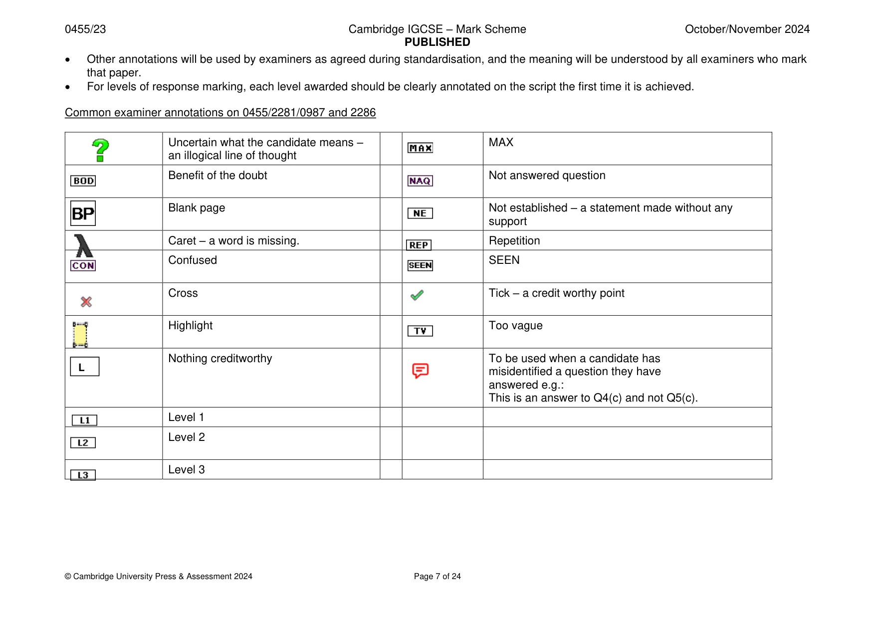 Mark scheme, page 7 of 24