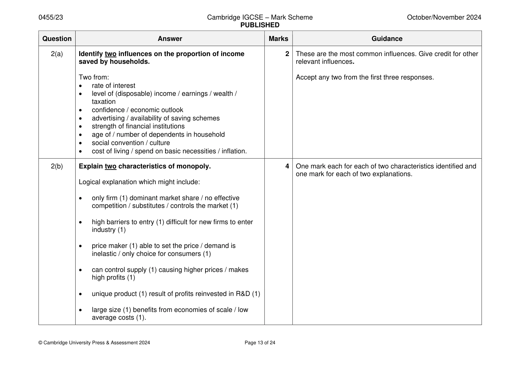 Mark scheme, page 13 of 24