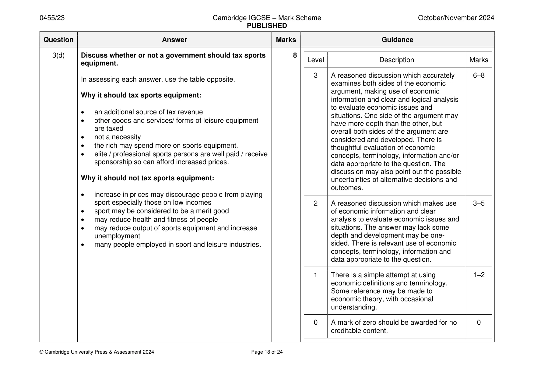 Mark scheme, page 18 of 24