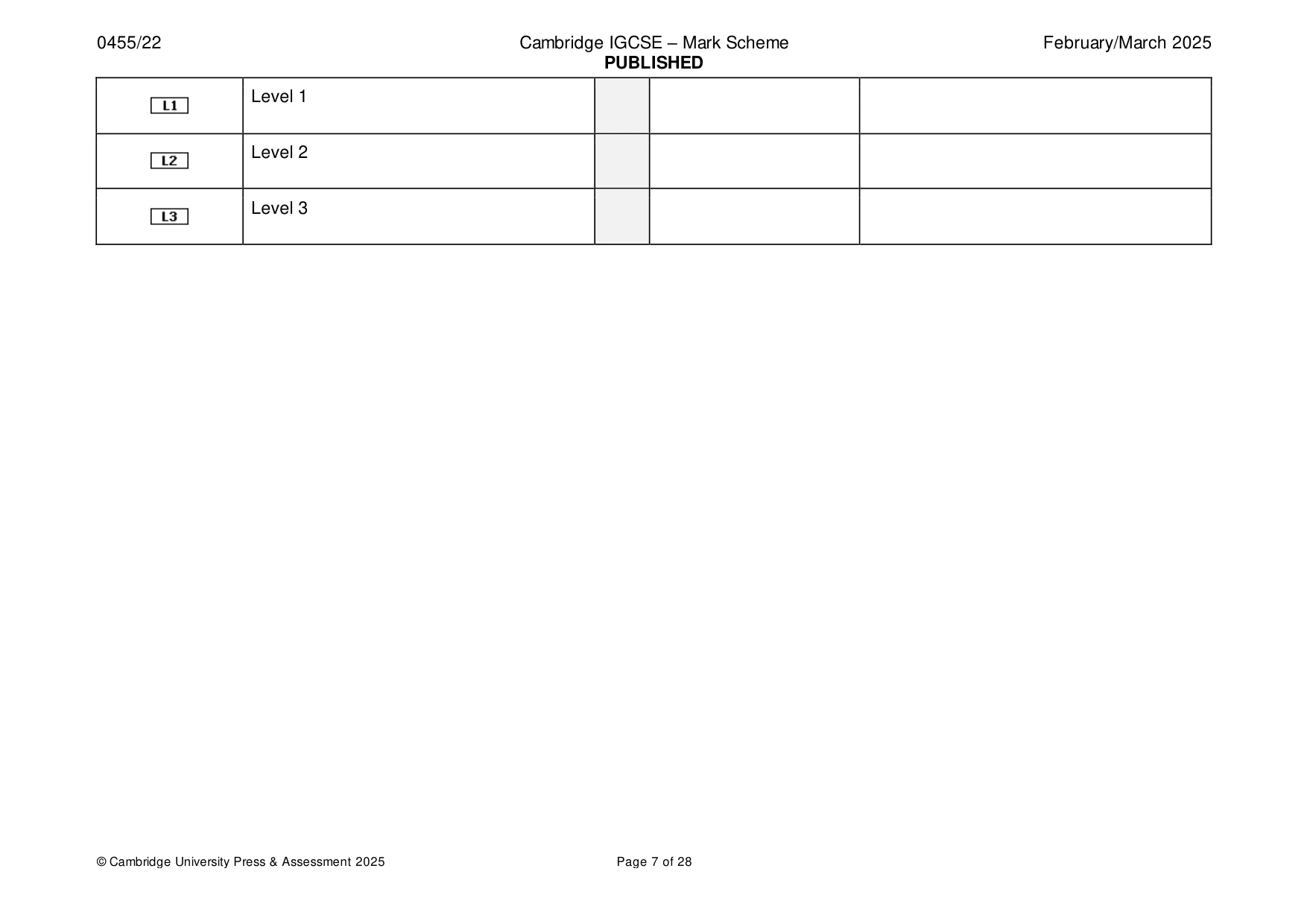 Mark scheme, page 7 of 28