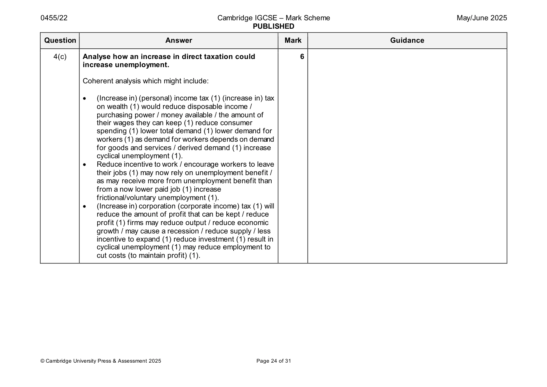 Mark scheme, page 24 of 31