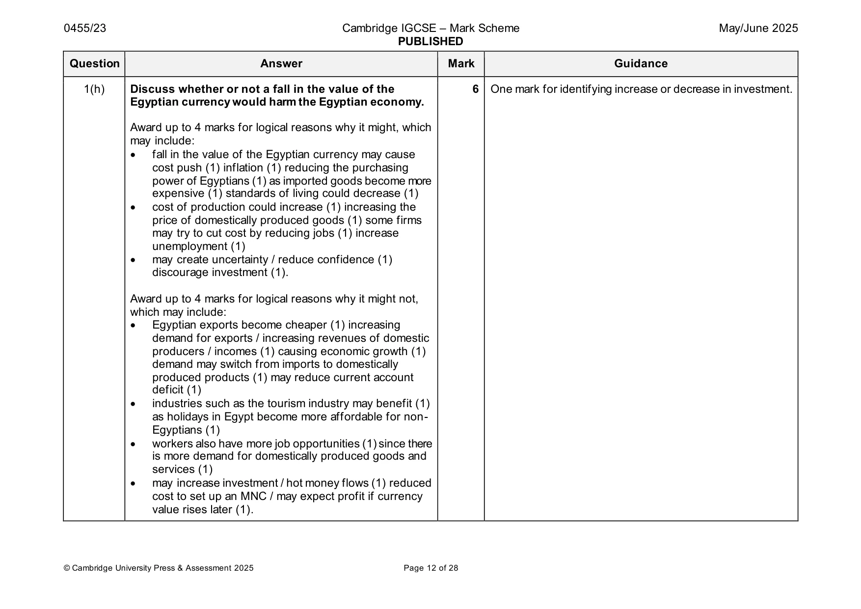 Mark scheme, page 12 of 28