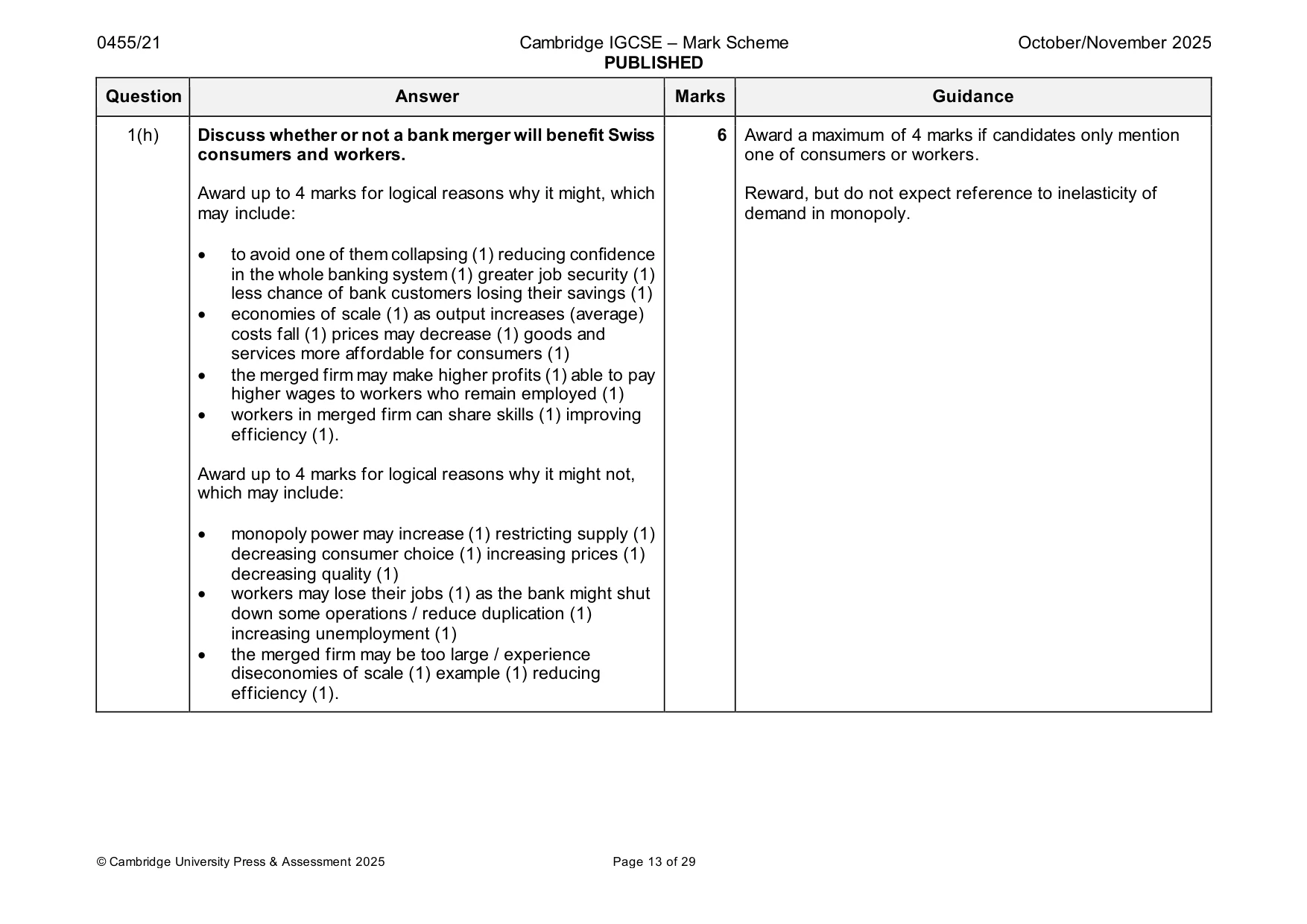 Mark scheme, page 13 of 29