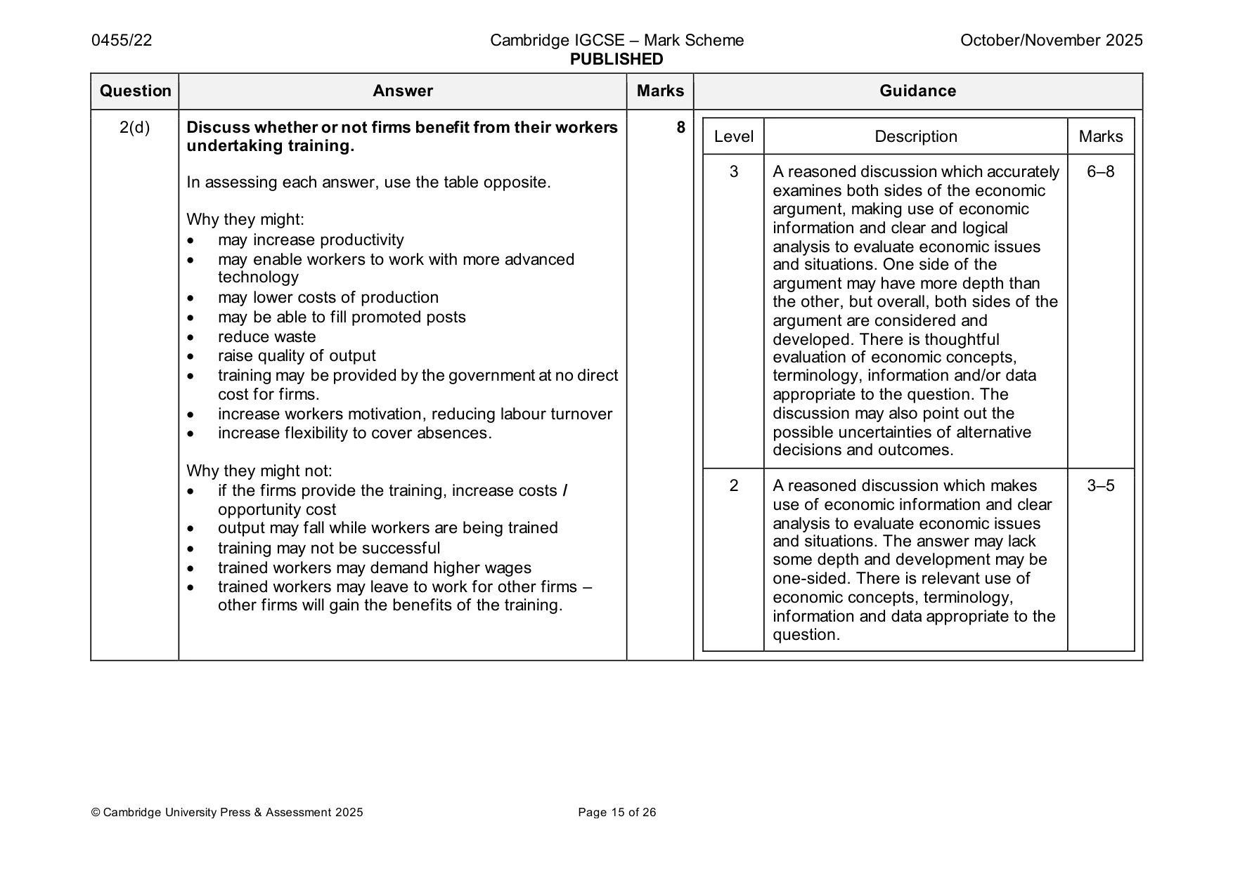 Mark scheme, page 15 of 26