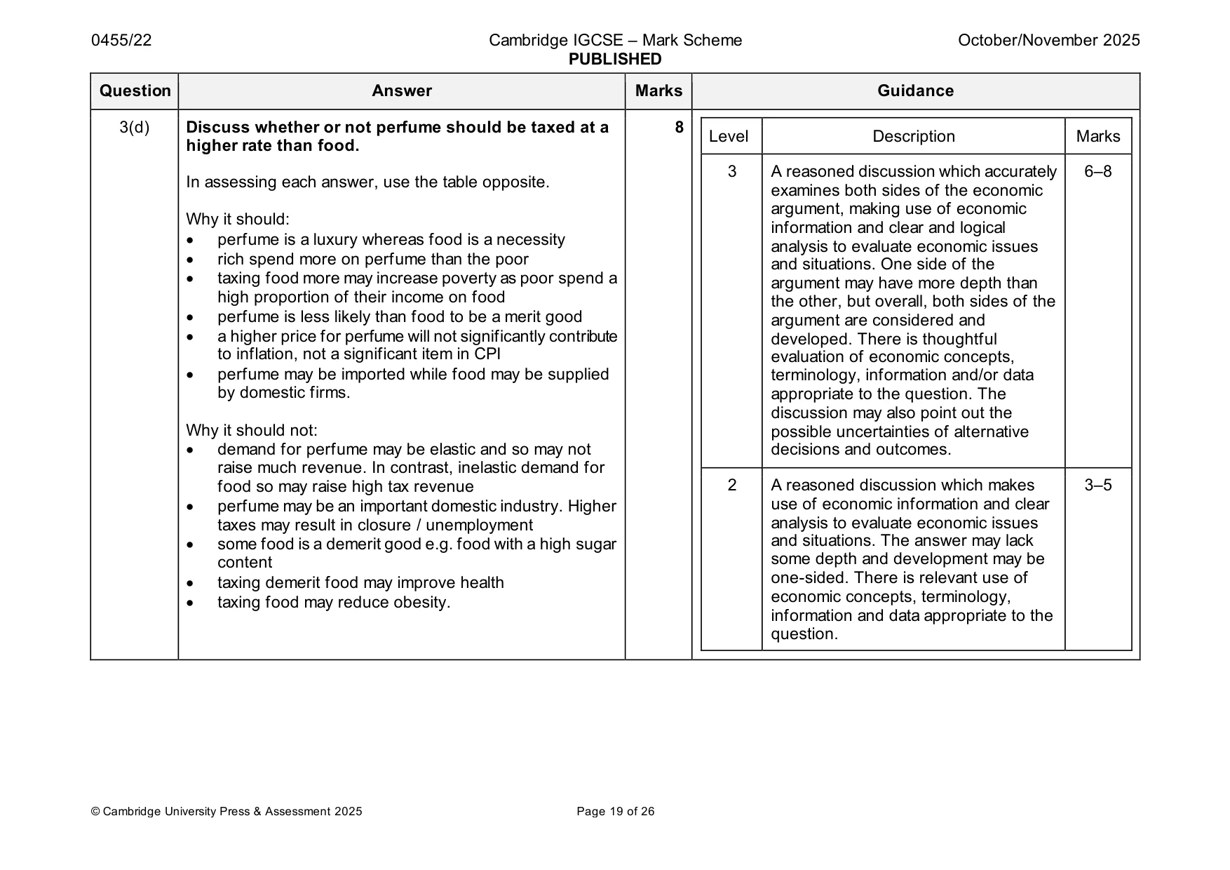 Mark scheme, page 19 of 26