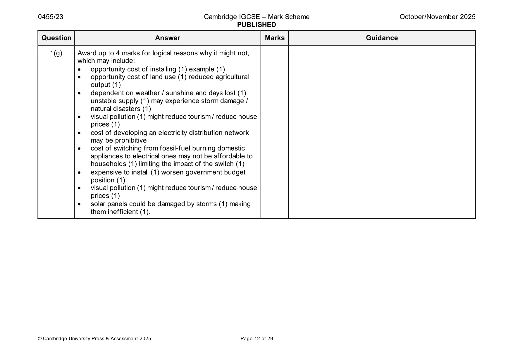 Mark scheme, page 12 of 29