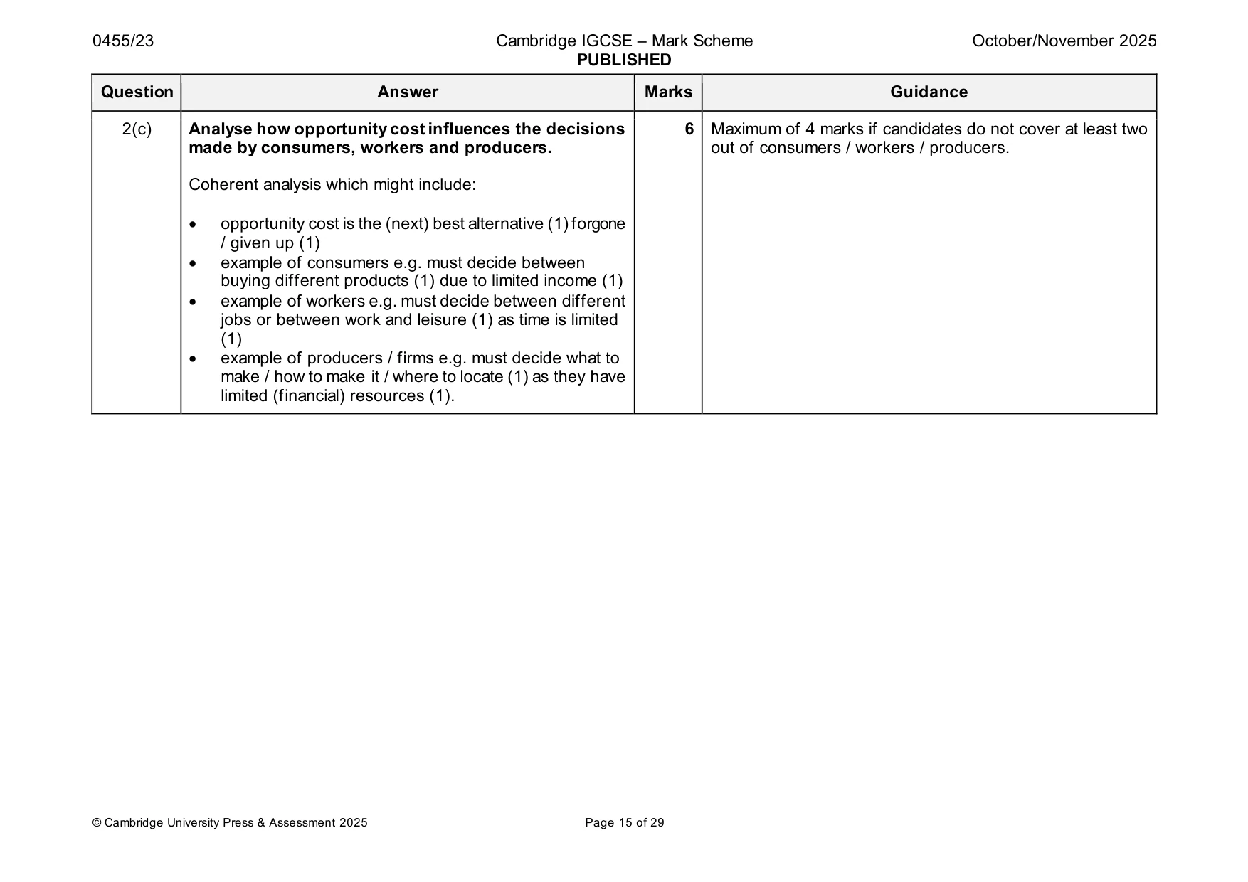 Mark scheme, page 15 of 29