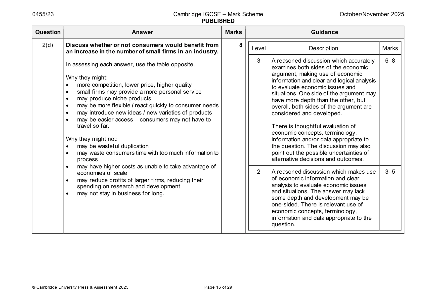 Mark scheme, page 16 of 29