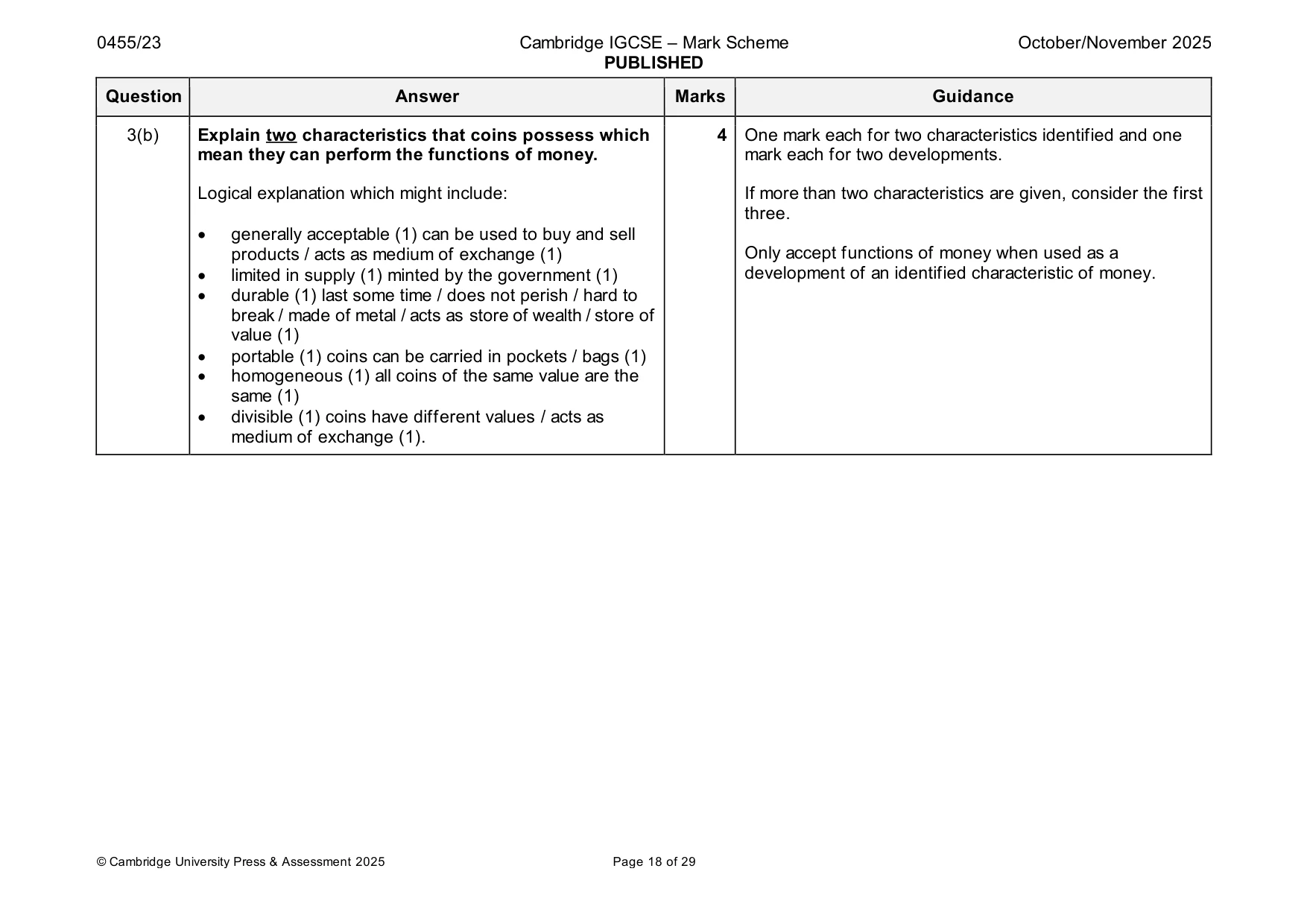 Mark scheme, page 18 of 29