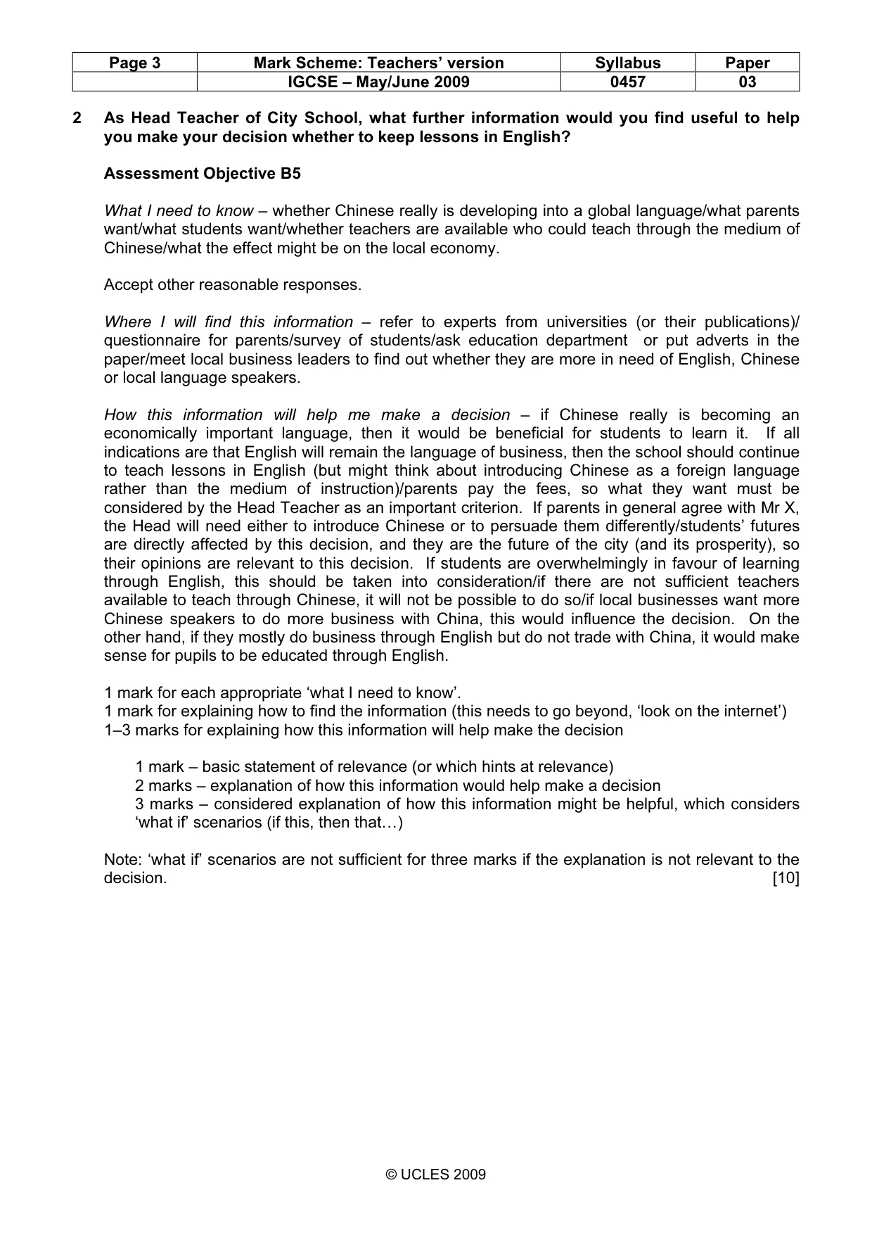 Mark scheme, page 3 of 7