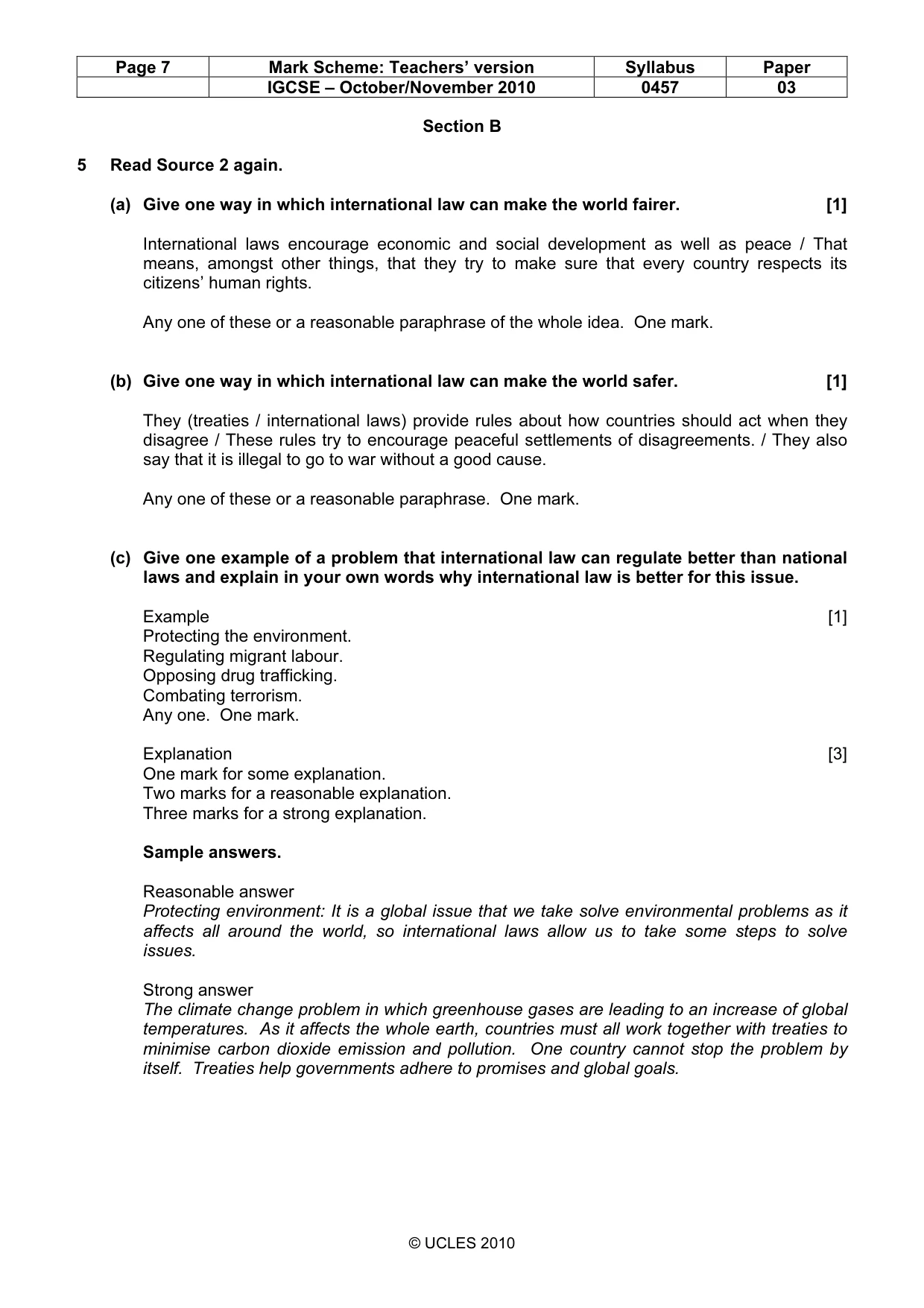 Mark scheme, page 7 of 11