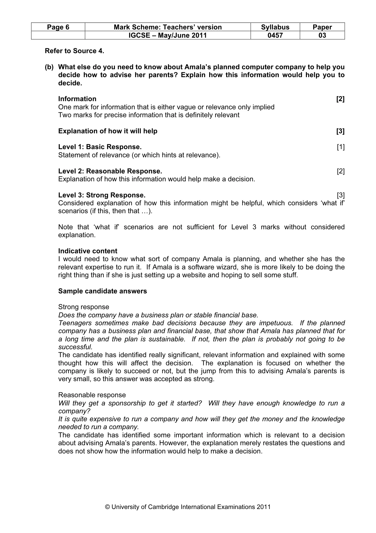Mark scheme, page 6 of 20