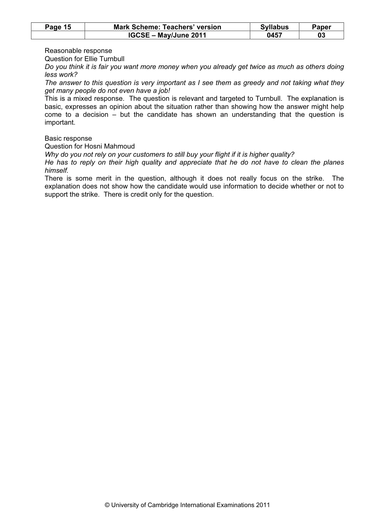 Mark scheme, page 15 of 20