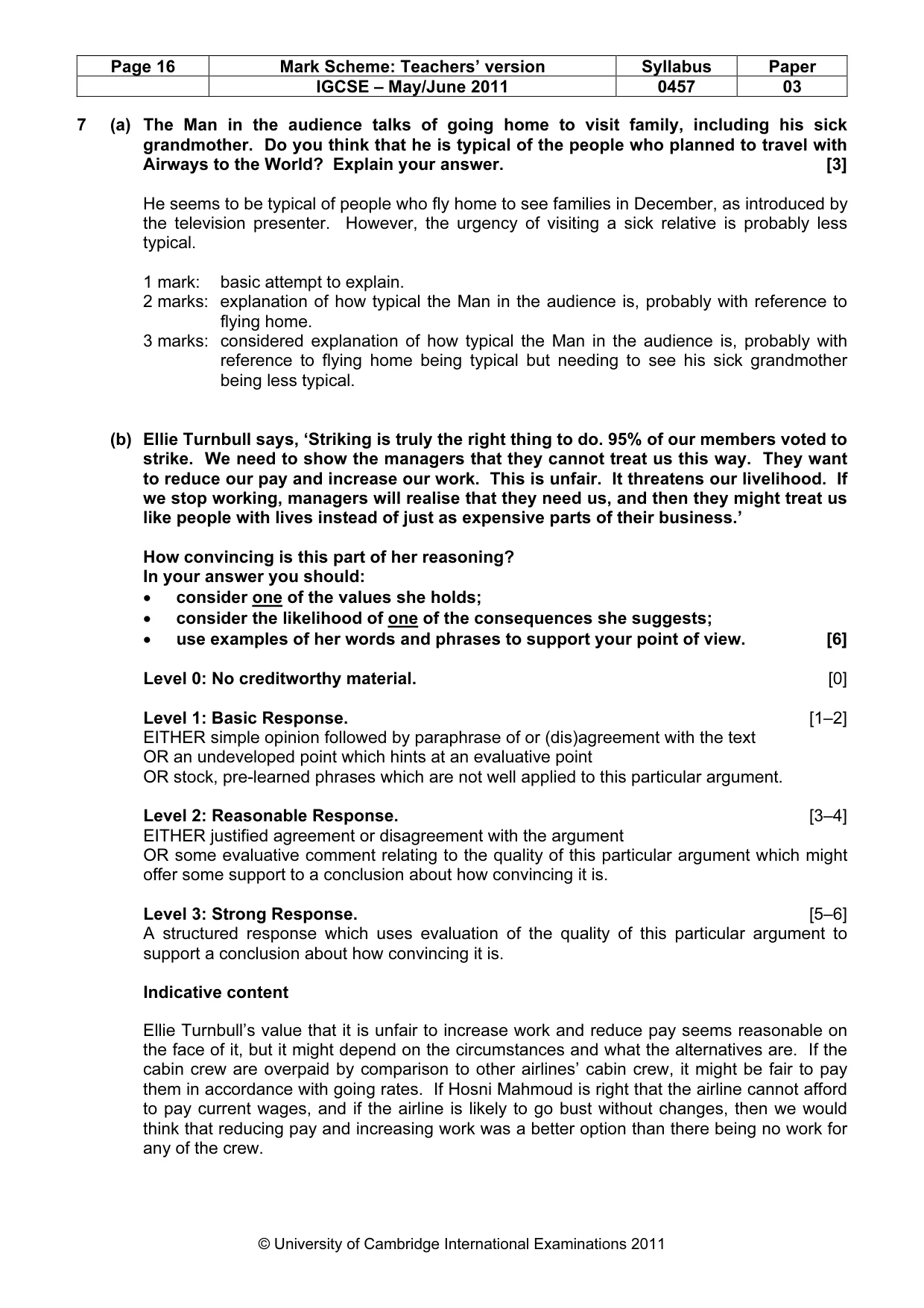 Mark scheme, page 16 of 20
