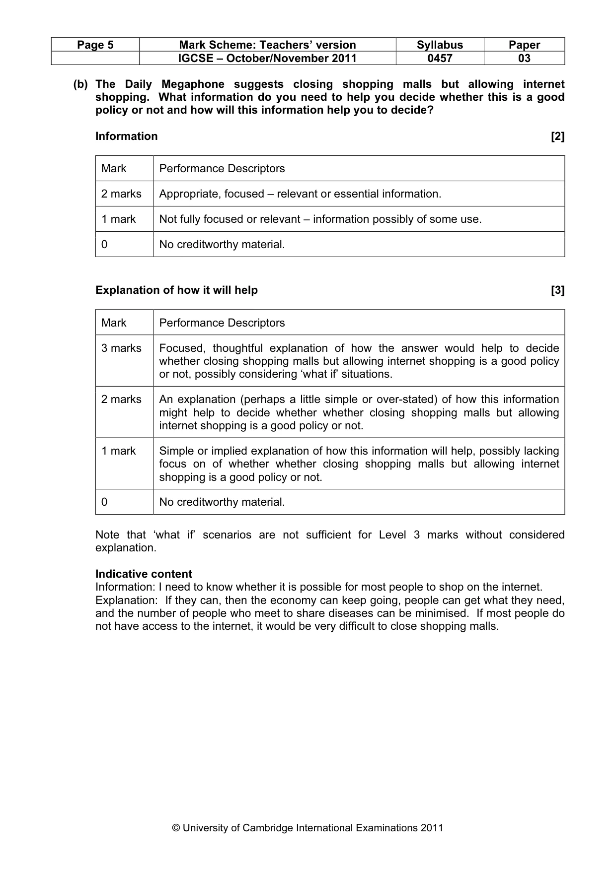 Mark scheme, page 5 of 23