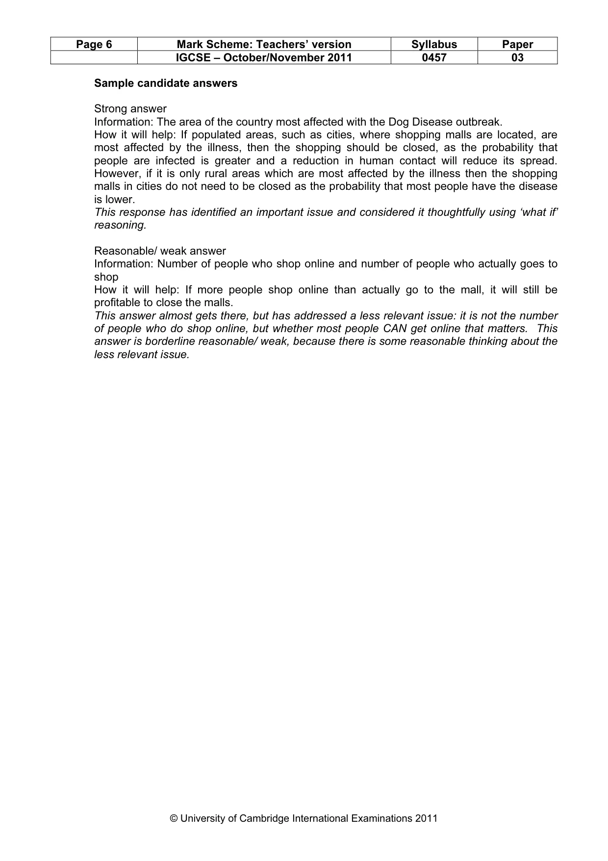 Mark scheme, page 6 of 23
