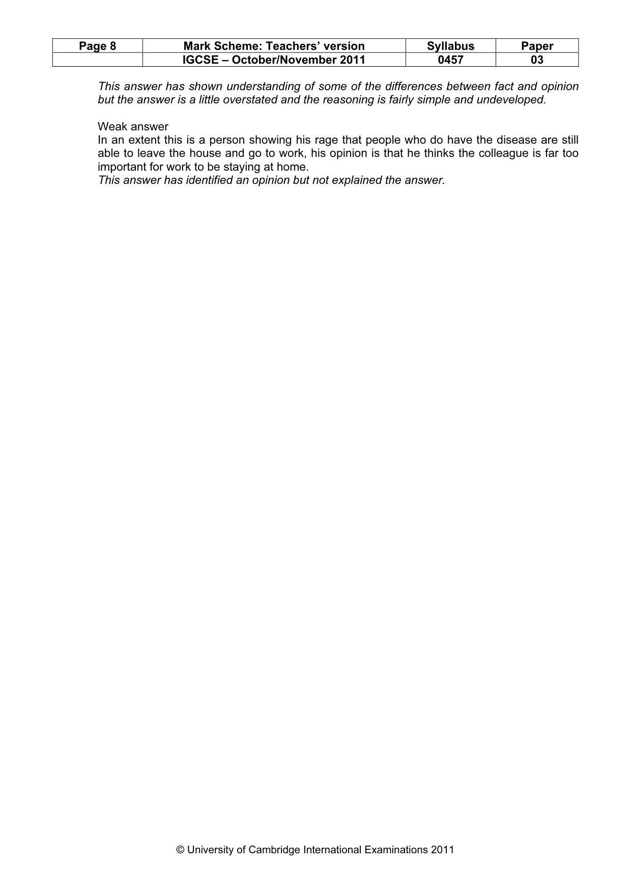 Mark scheme, page 8 of 23
