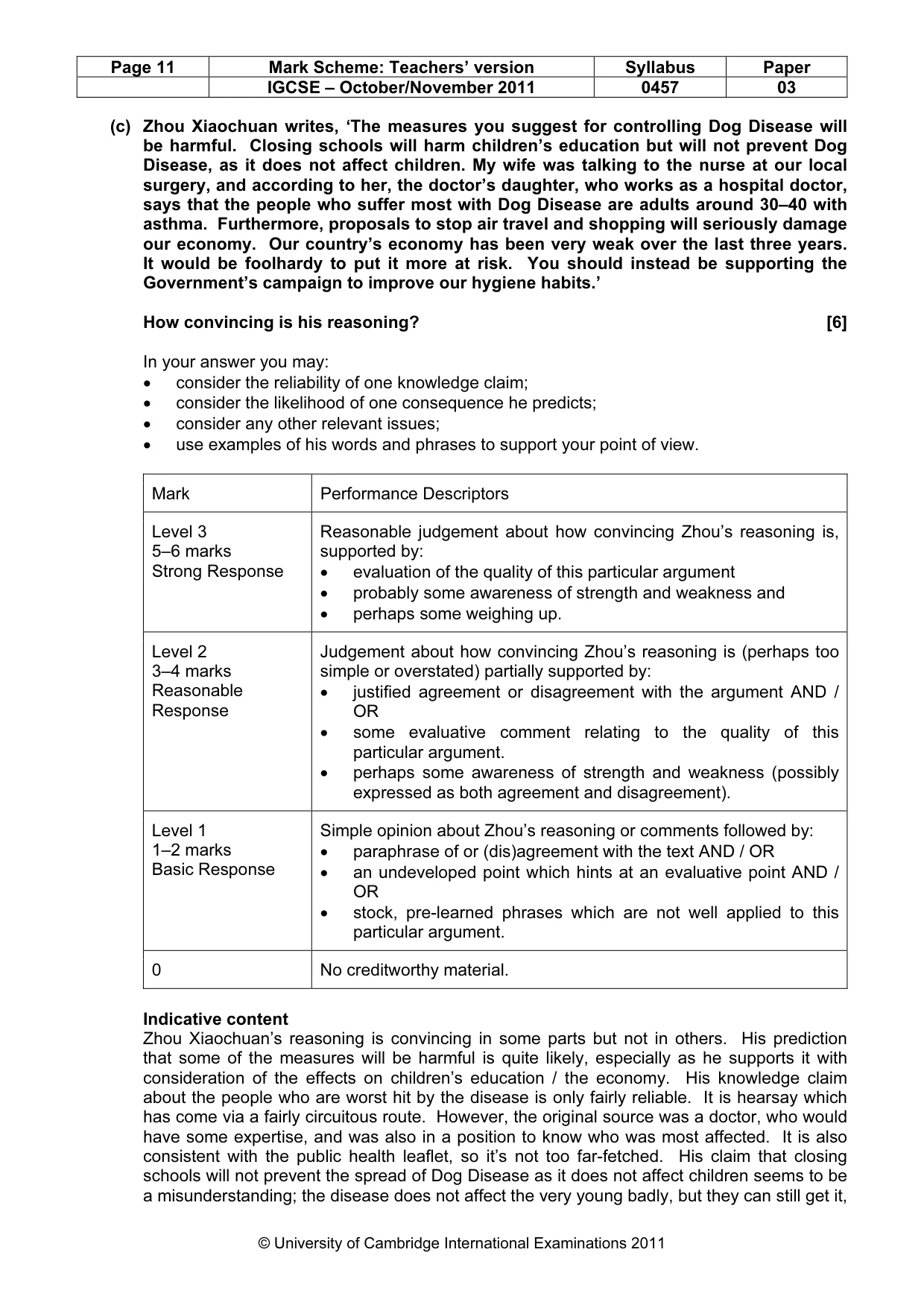 Mark scheme, page 11 of 23