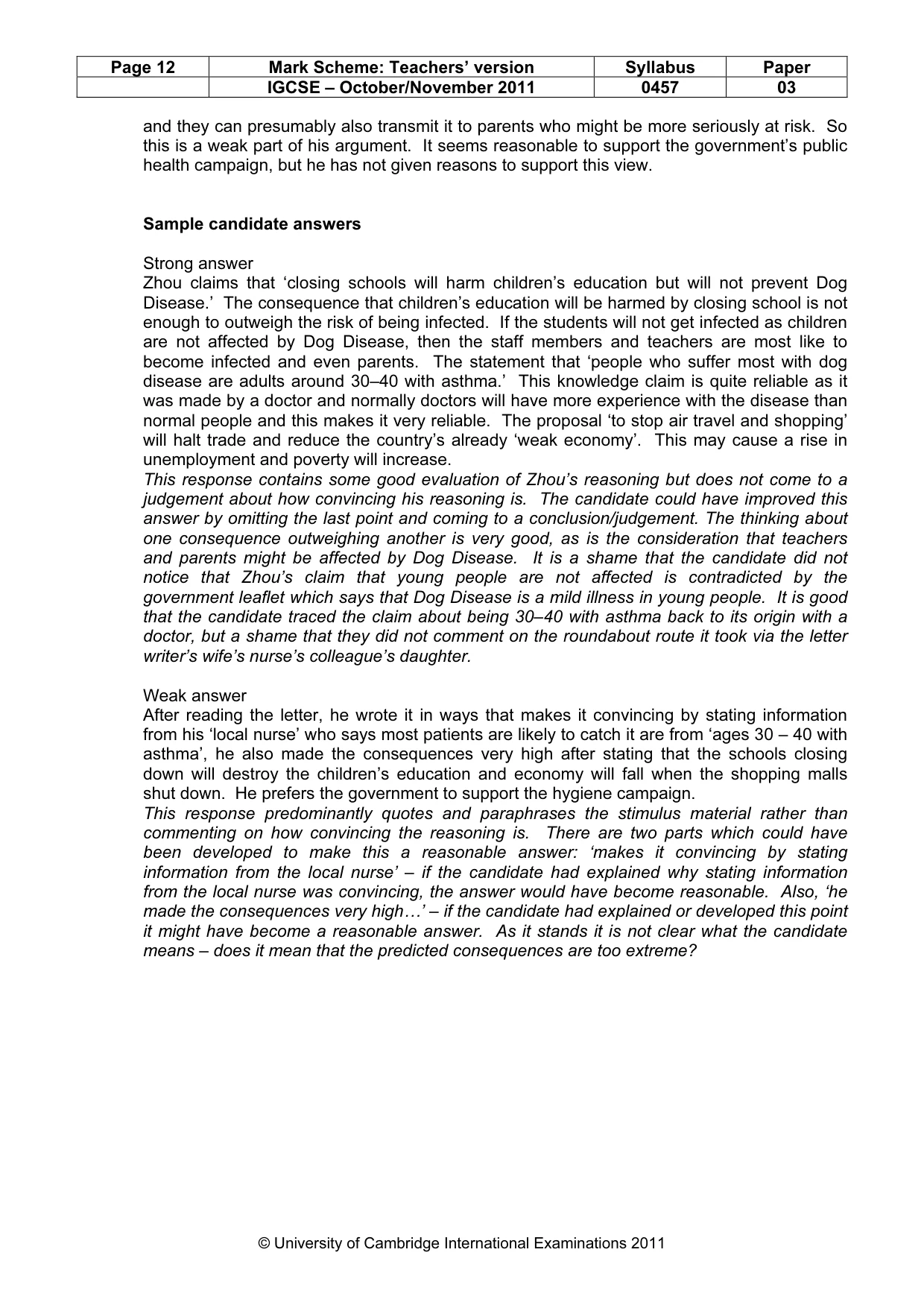 Mark scheme, page 12 of 23