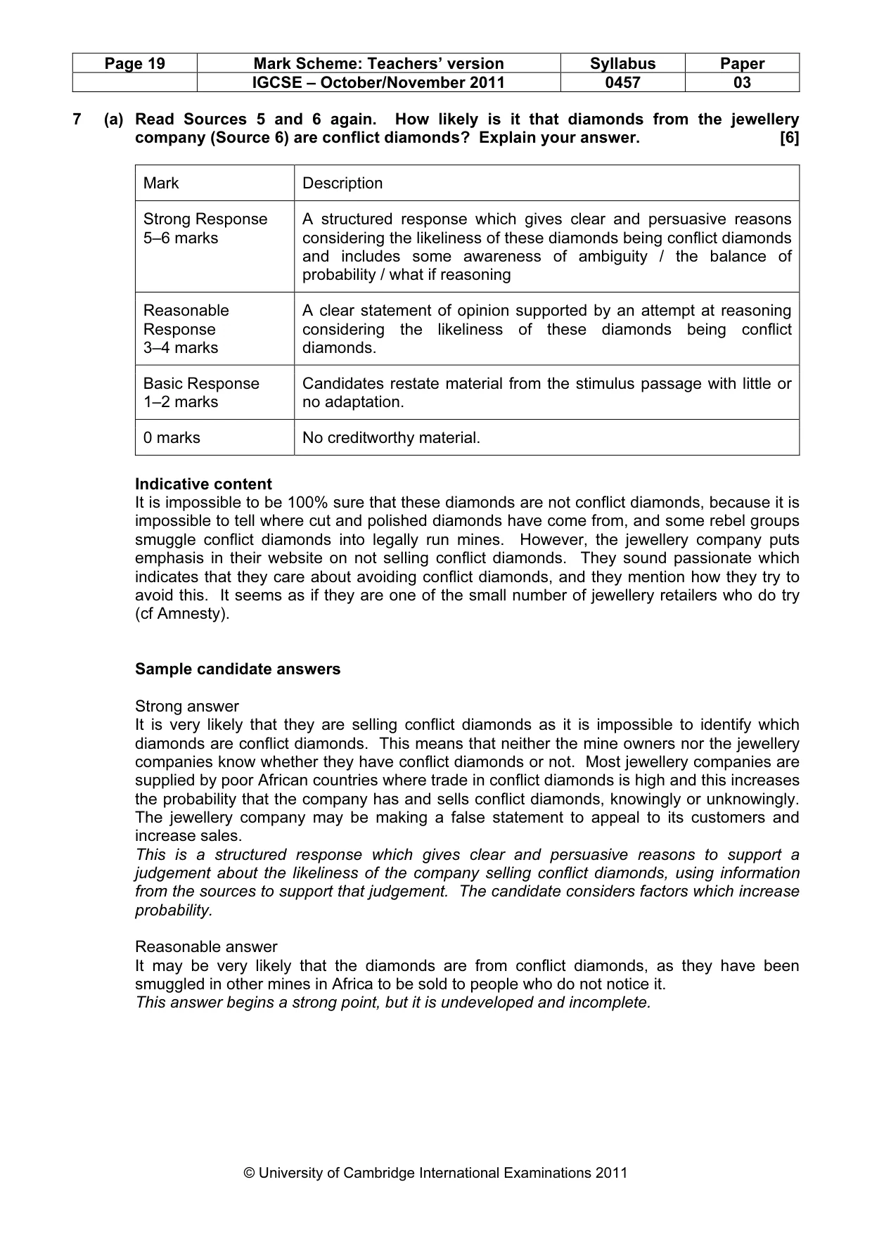 Mark scheme, page 19 of 23