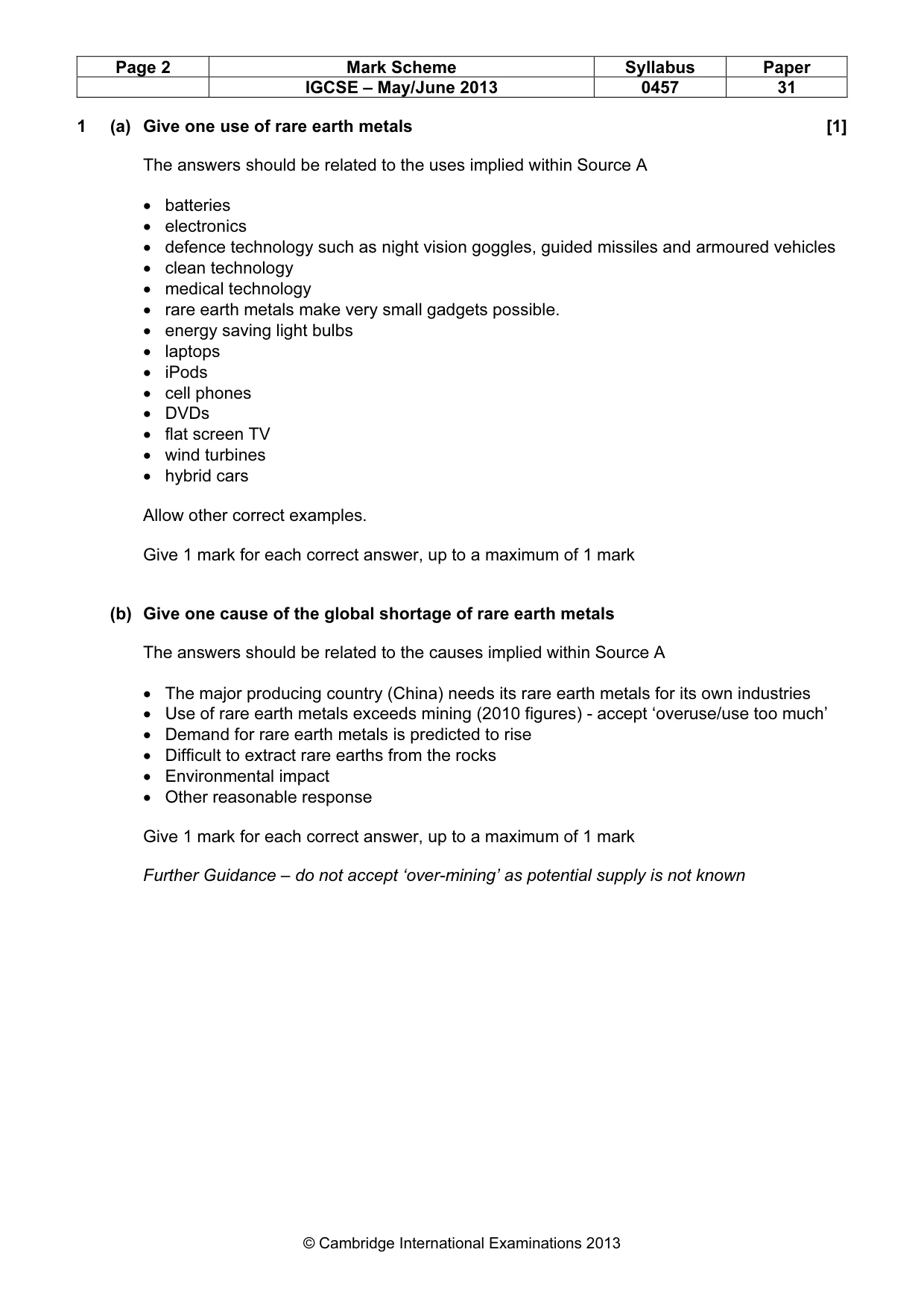 Mark scheme, page 2 of 13