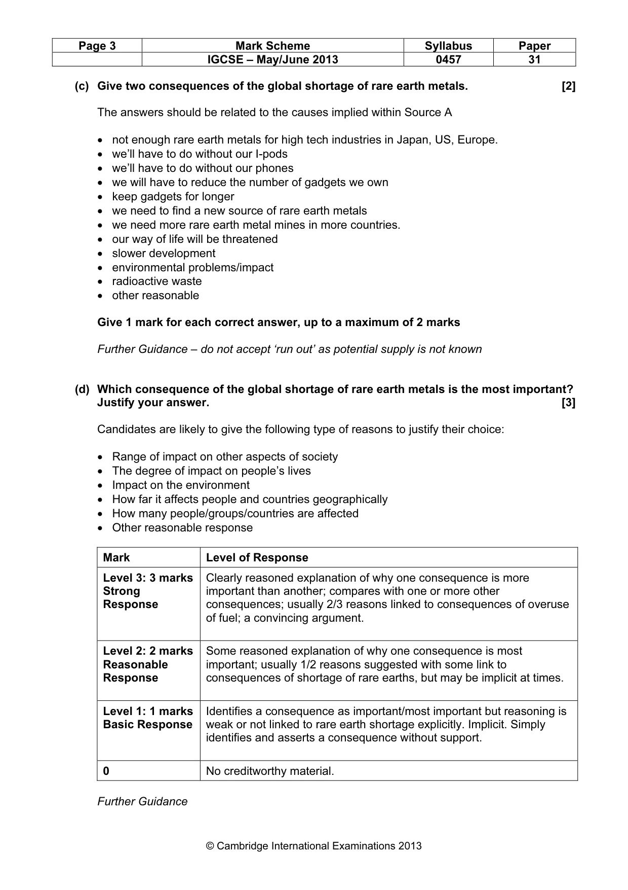 Mark scheme, page 3 of 13