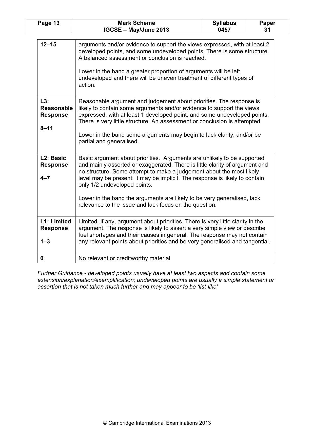 Mark scheme, page 13 of 13