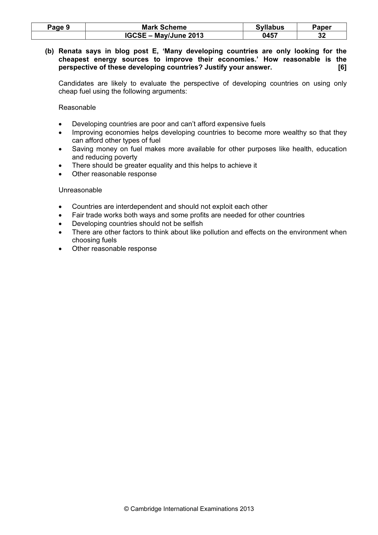 Mark scheme, page 9 of 14