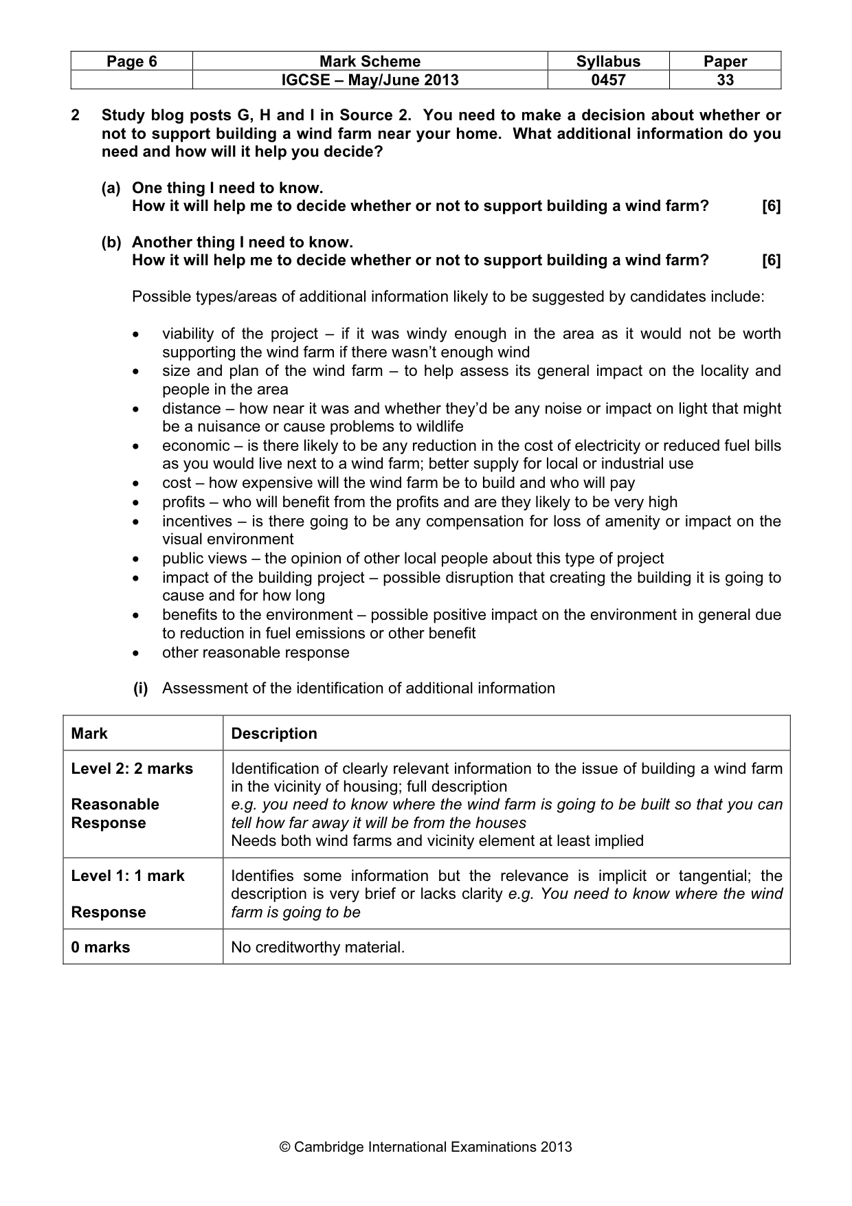 Mark scheme, page 6 of 14