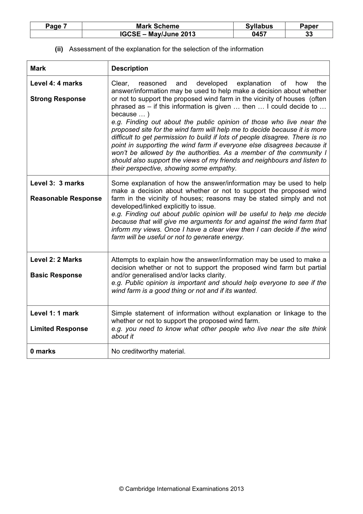 Mark scheme, page 7 of 14