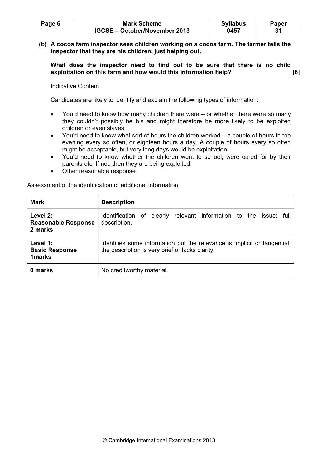 Mark scheme, page 6 of 13