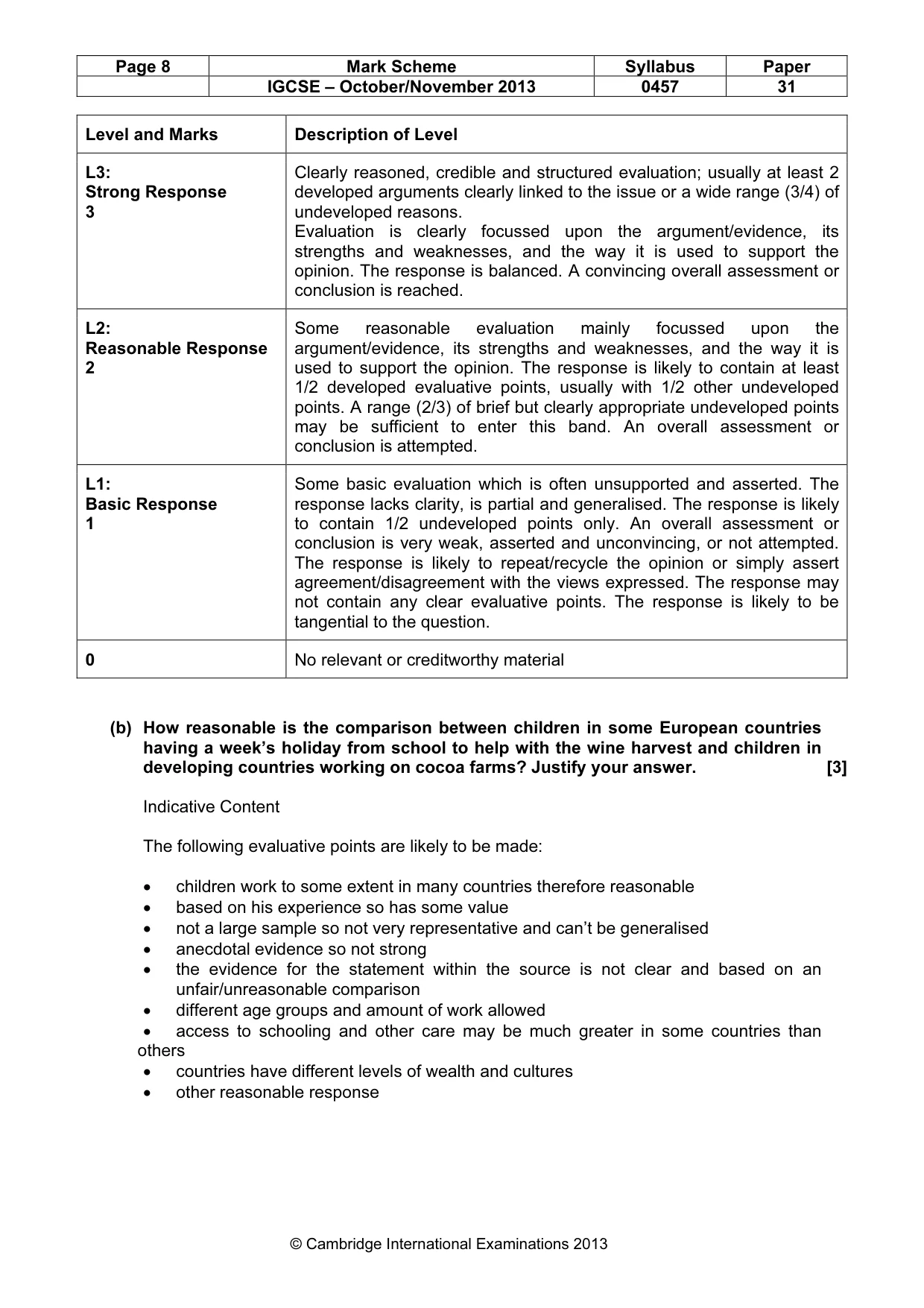 Mark scheme, page 8 of 13