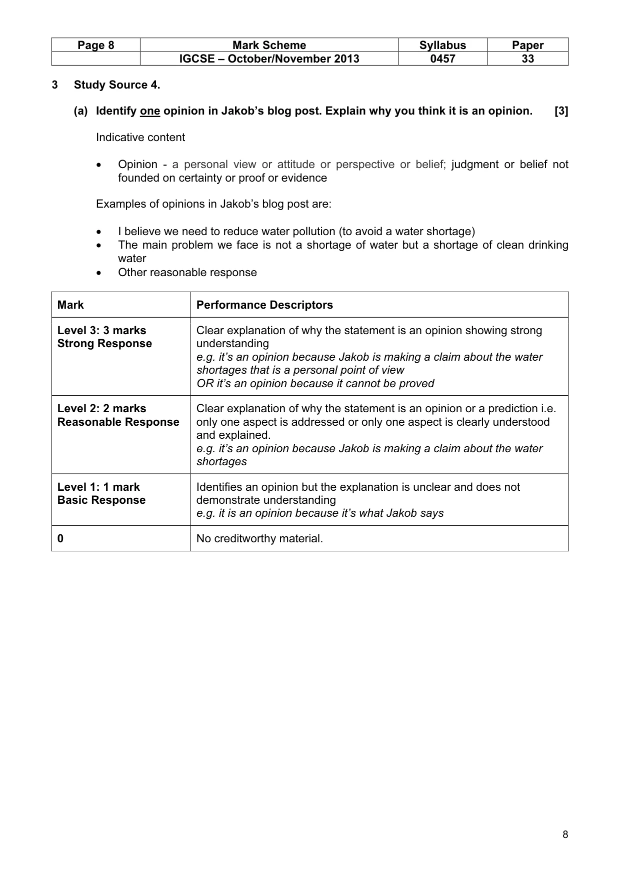 Mark scheme, page 8 of 13
