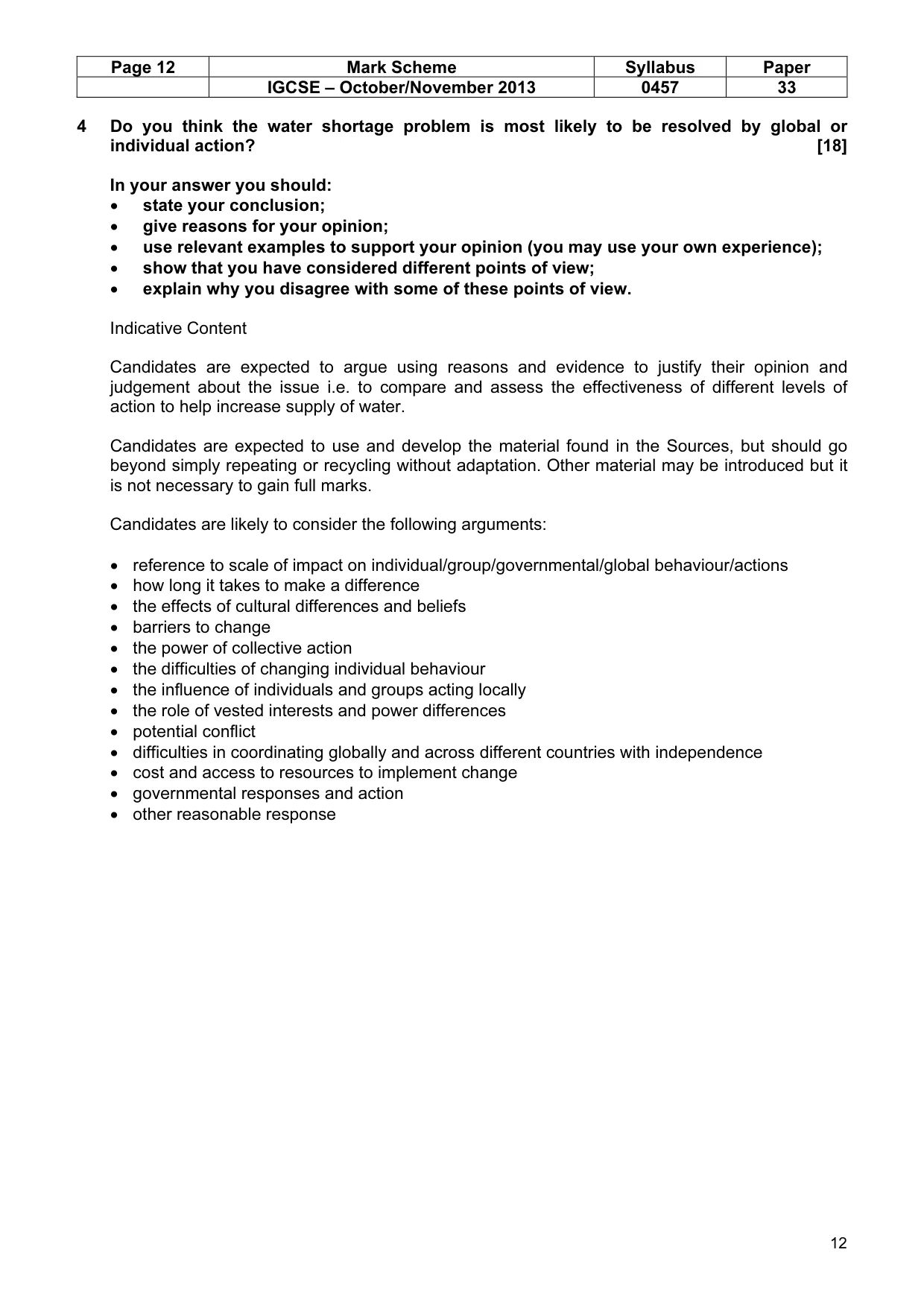 Mark scheme, page 12 of 13