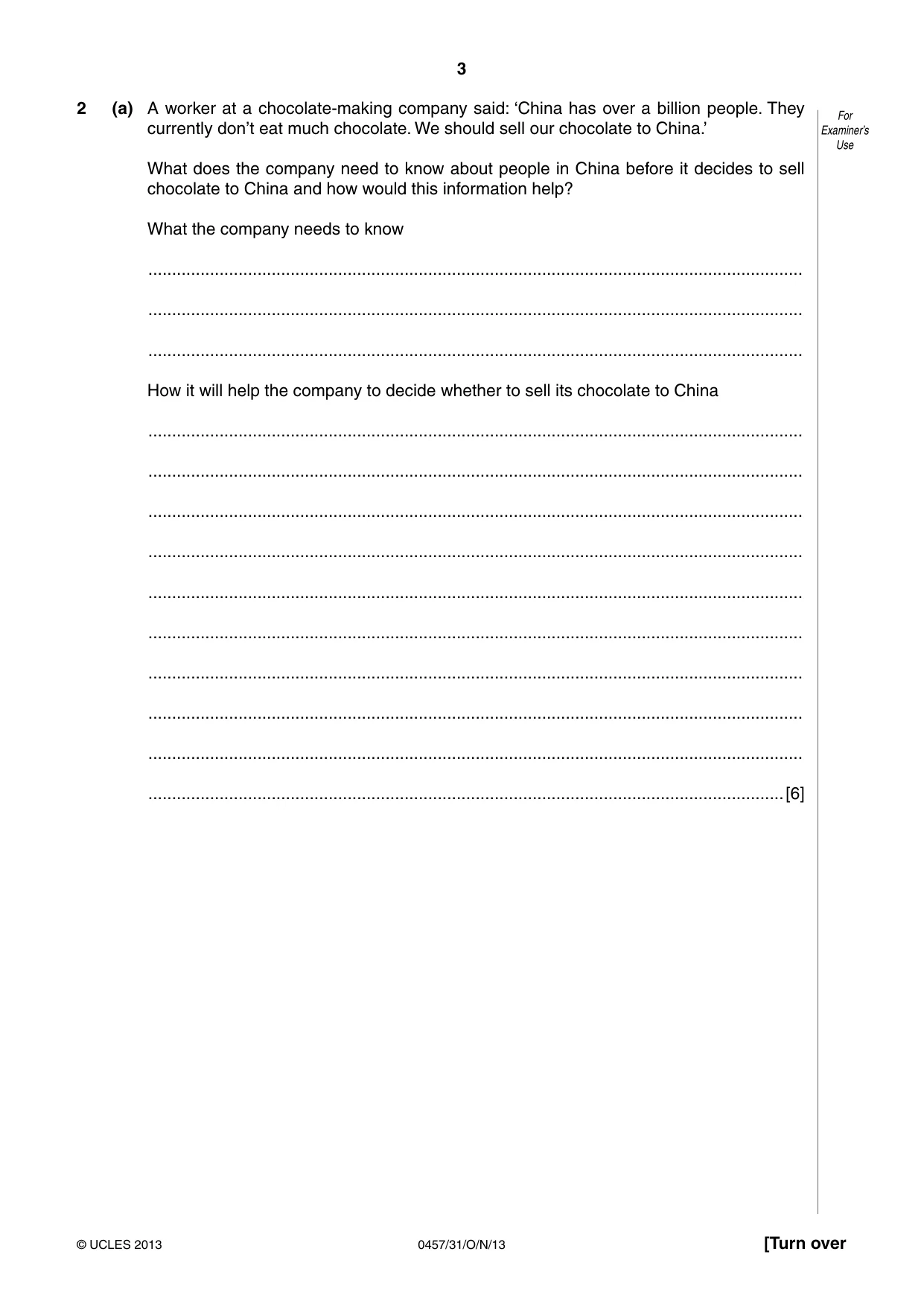 Cambridge IGCSE Global Perspectives 0457 2013 Oct/Nov Paper 3 · Variant 1 question paper, page 3 of 8