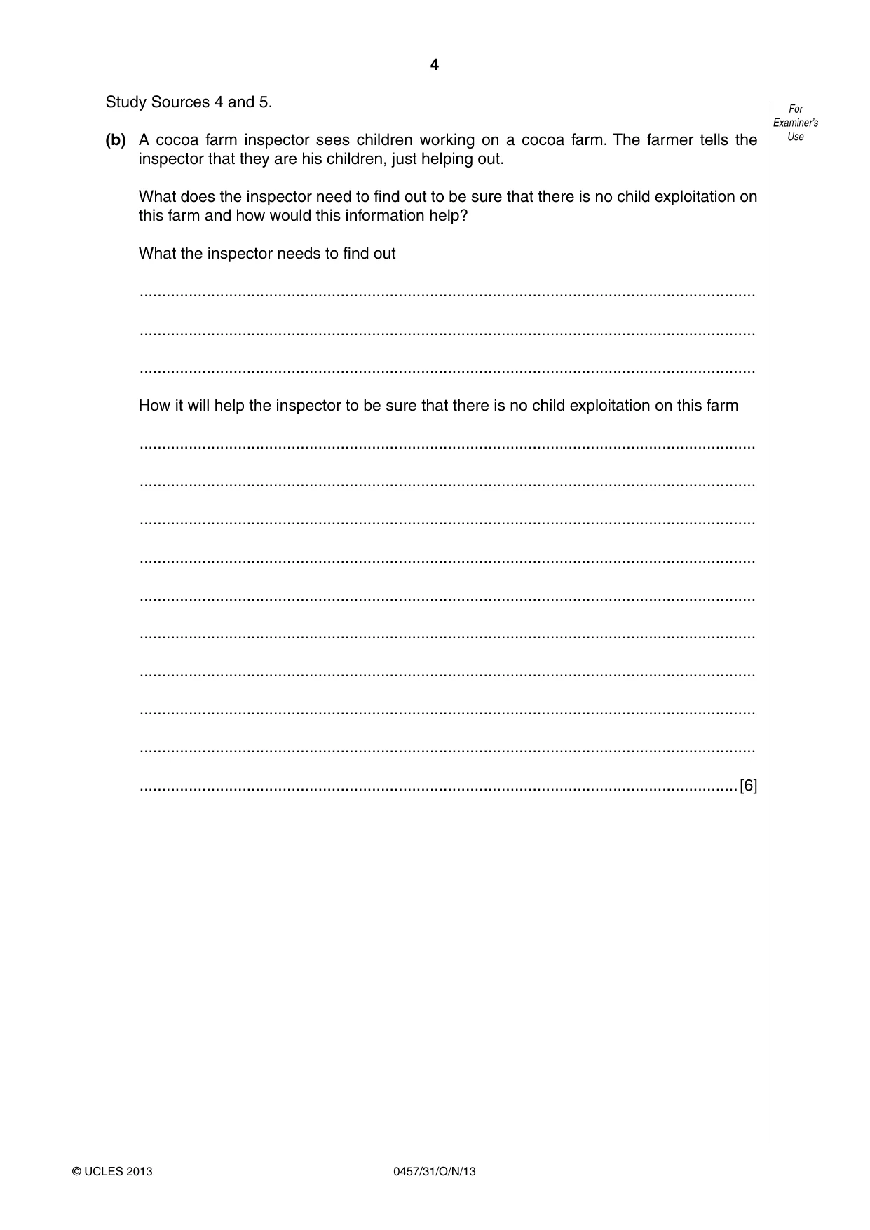 Cambridge IGCSE Global Perspectives 0457 2013 Oct/Nov Paper 3 · Variant 1 question paper, page 4 of 8