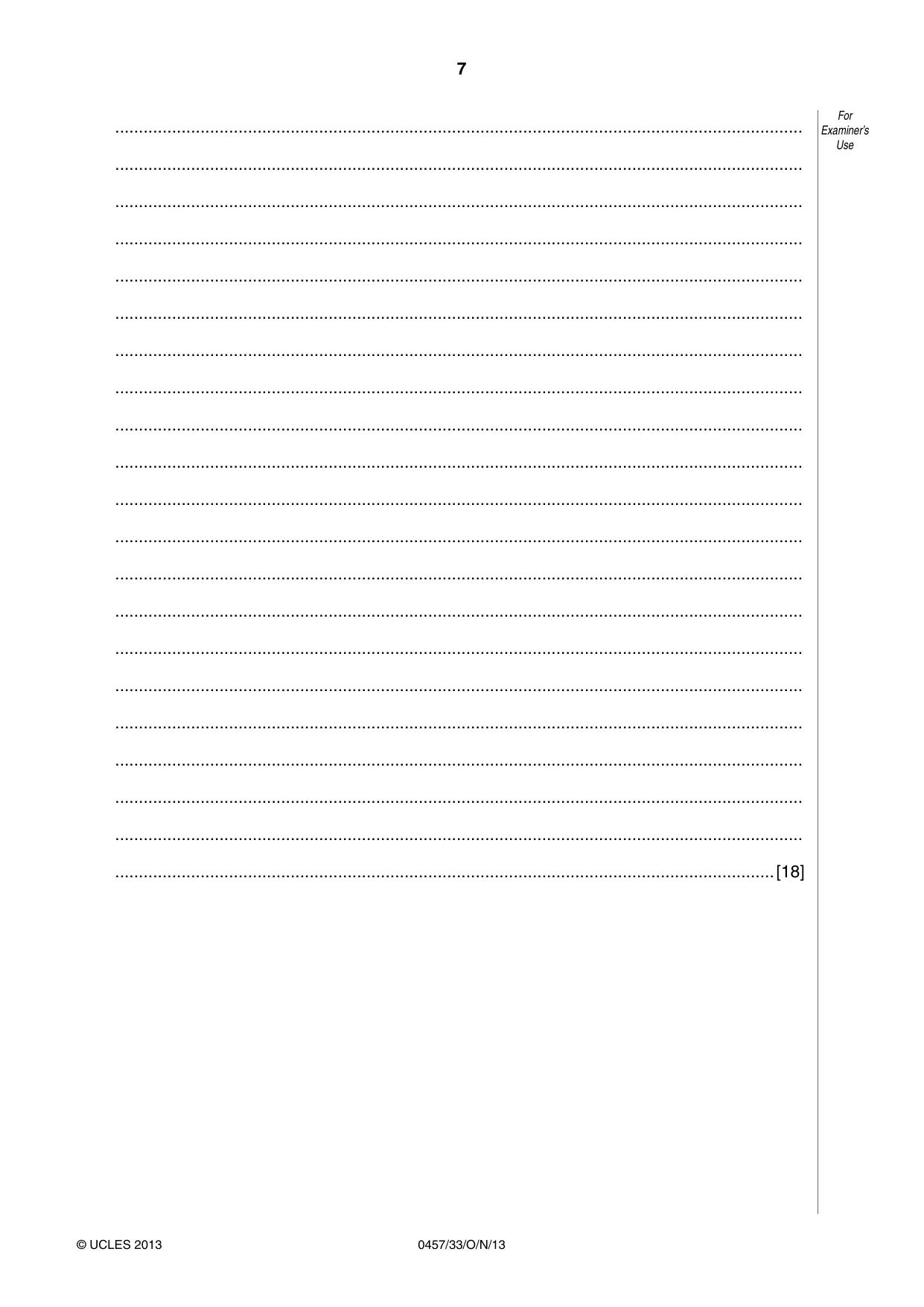 Cambridge IGCSE Global Perspectives 0457 2013 Oct/Nov Paper 3 · Variant 3 question paper, page 7 of 8